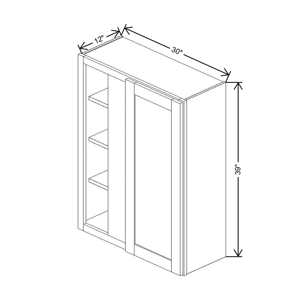 Fabuwood Allure Galaxy Dove 30" To 33" W X 39" H X 12" D Single Door Blind Corner Wall Cabinet