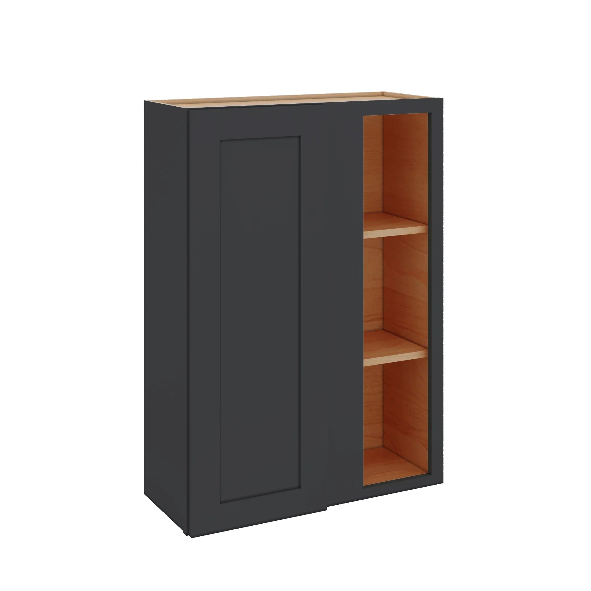Modernform Cabinet Onyx Black Shaker 30" W X 42" H X 12" D Single Door Blind Corner Wall Cabinet