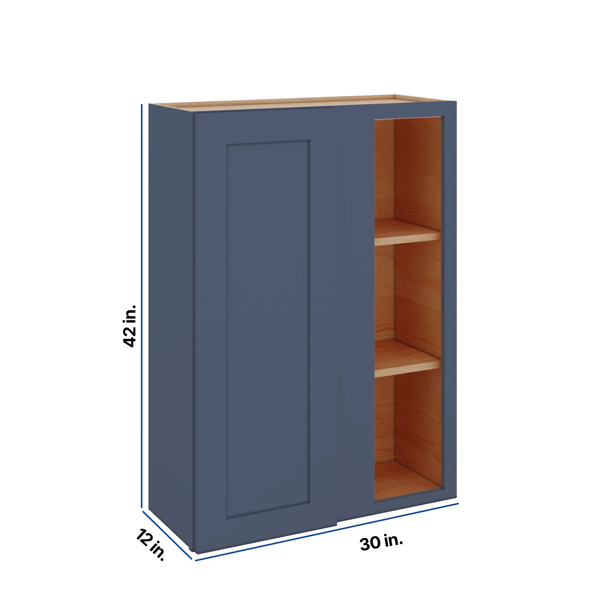 Modernform Cabinet Signature Blue 30" W X 42" H X 12" D Single Door Blind Corner Wall Cabinet