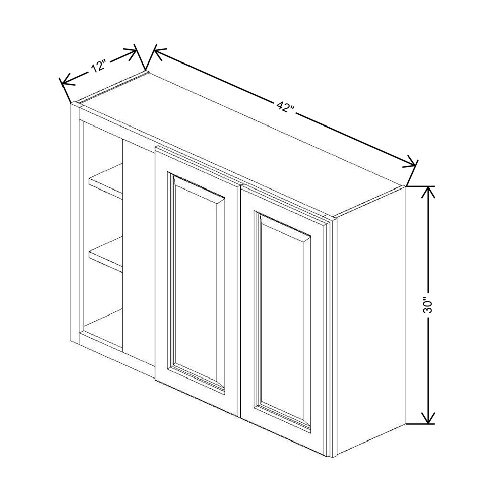 Fabuwood Quest Metro Java 42" To 45" W X 30" H X 12" D Double Door Blind Corner Wall Cabinet