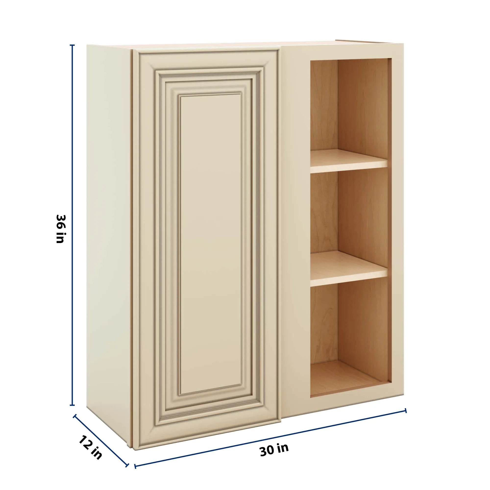 J&K Creme Glazed A7 Blind Wall Cabinet - 30" W x 36" H