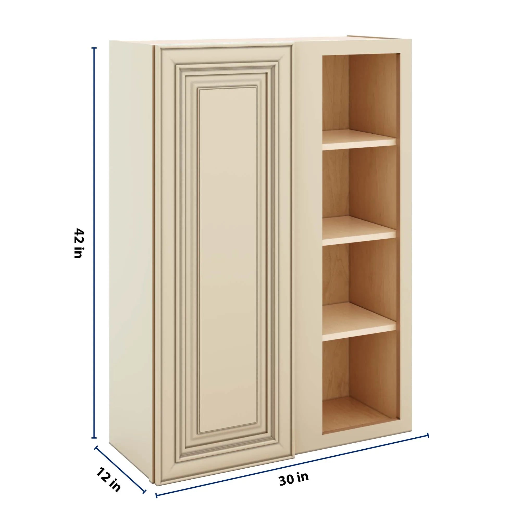 J&K Creme Glazed A7 Blind Wall Cabinet - 30" W x 42" H