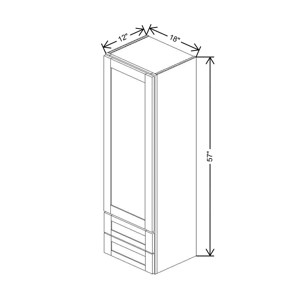 Fabuwood Allure Galaxy Linen 18" W X 57" H X 15" D Wall w/Drawers Cabinet