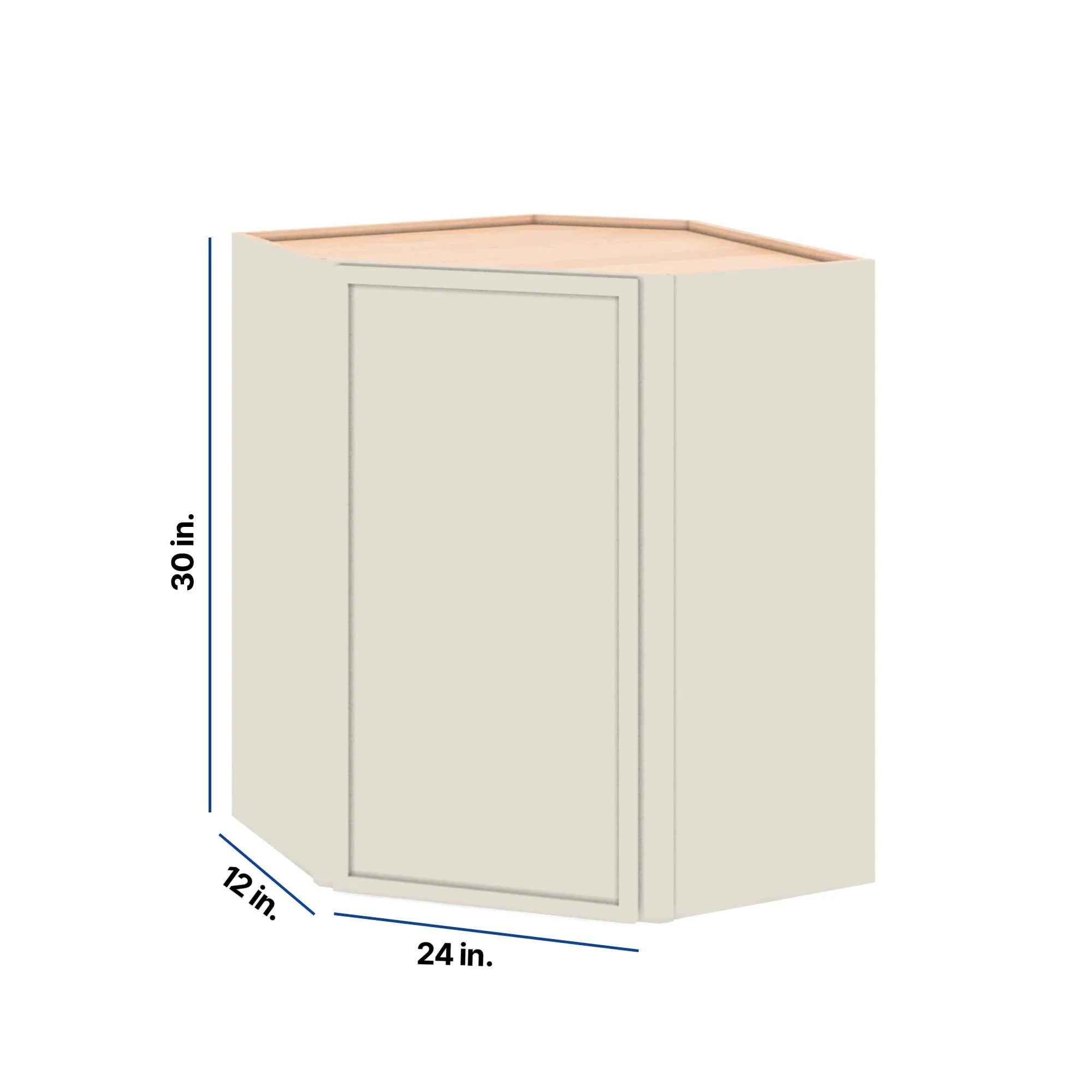 Modernform Cabinet Slim Dove White 24" W X 30" H X 12" D Wall Diagonal Corner Cabinet