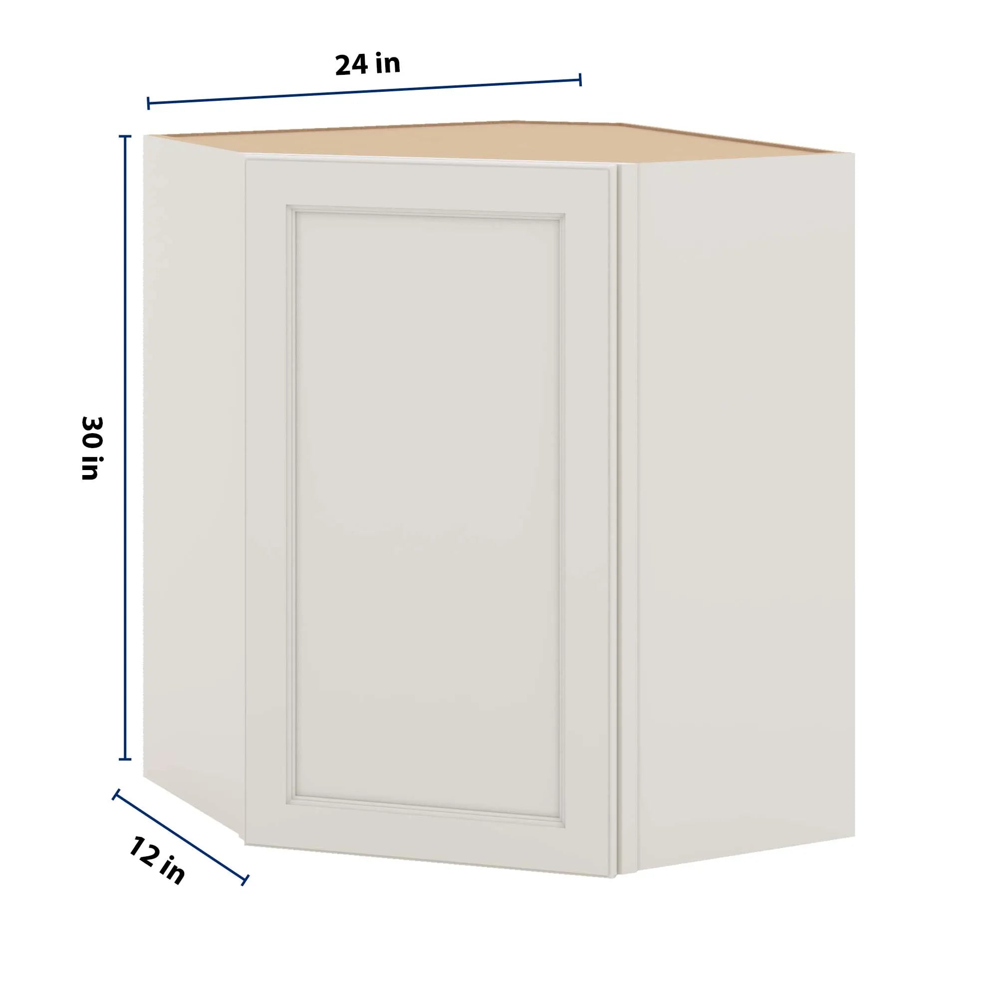 J&K Dove E1 Wall Diagonal Cabinet - 24" W x 30" H