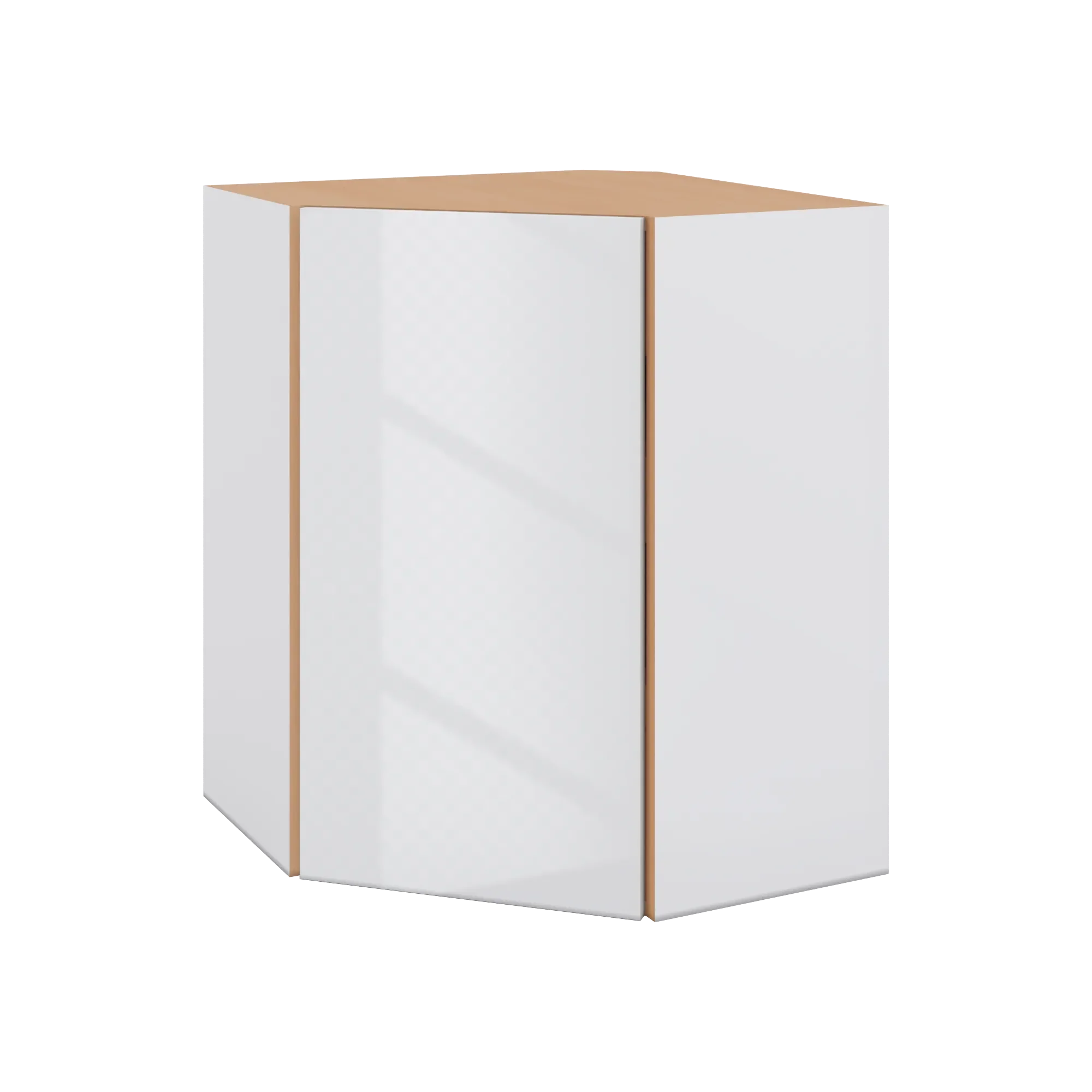 Modernform Cabinet Gloss White 24" W X 30" H X 12" D Wall Diagonal Corner Cabinet