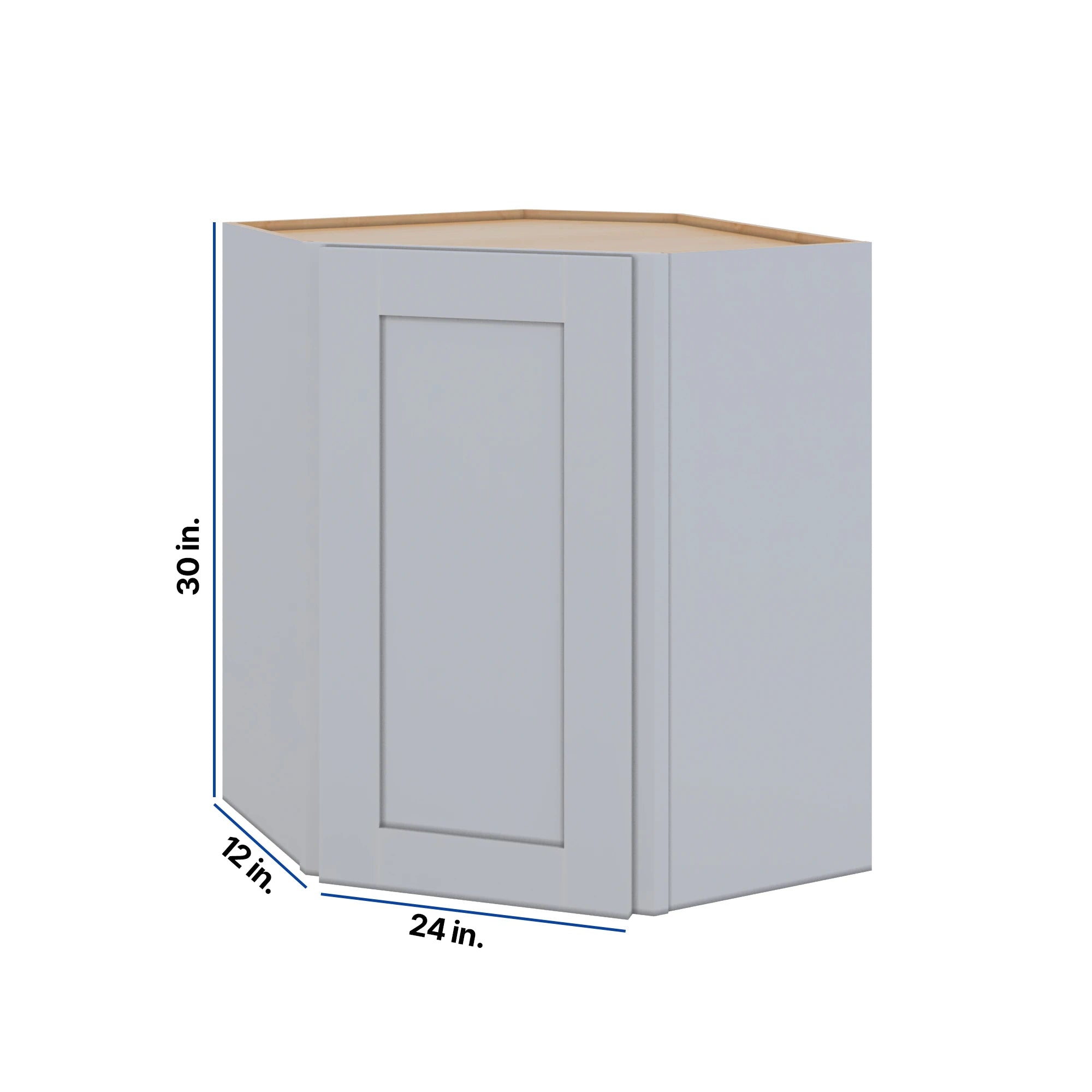 Modernform Cabinet Grey Shaker 24" W X 30" H X 12" D Wall Diagonal Corner Cabinet