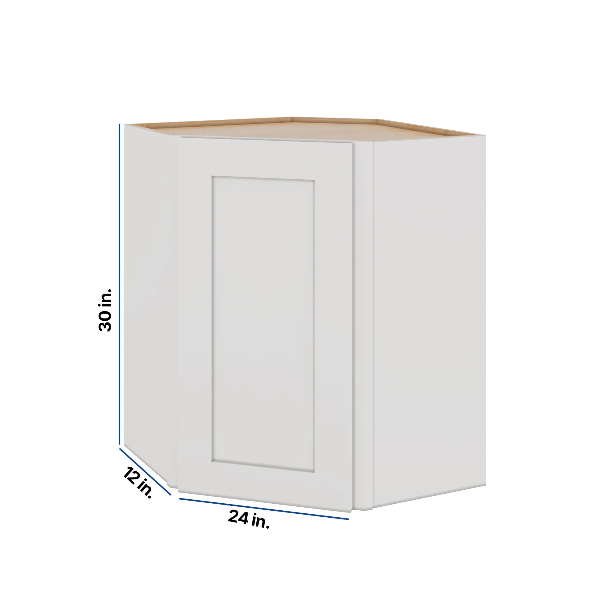 Modernform Cabinet White Shaker 24" W X 30" H X 12" D Wall Diagonal Corner Cabinet