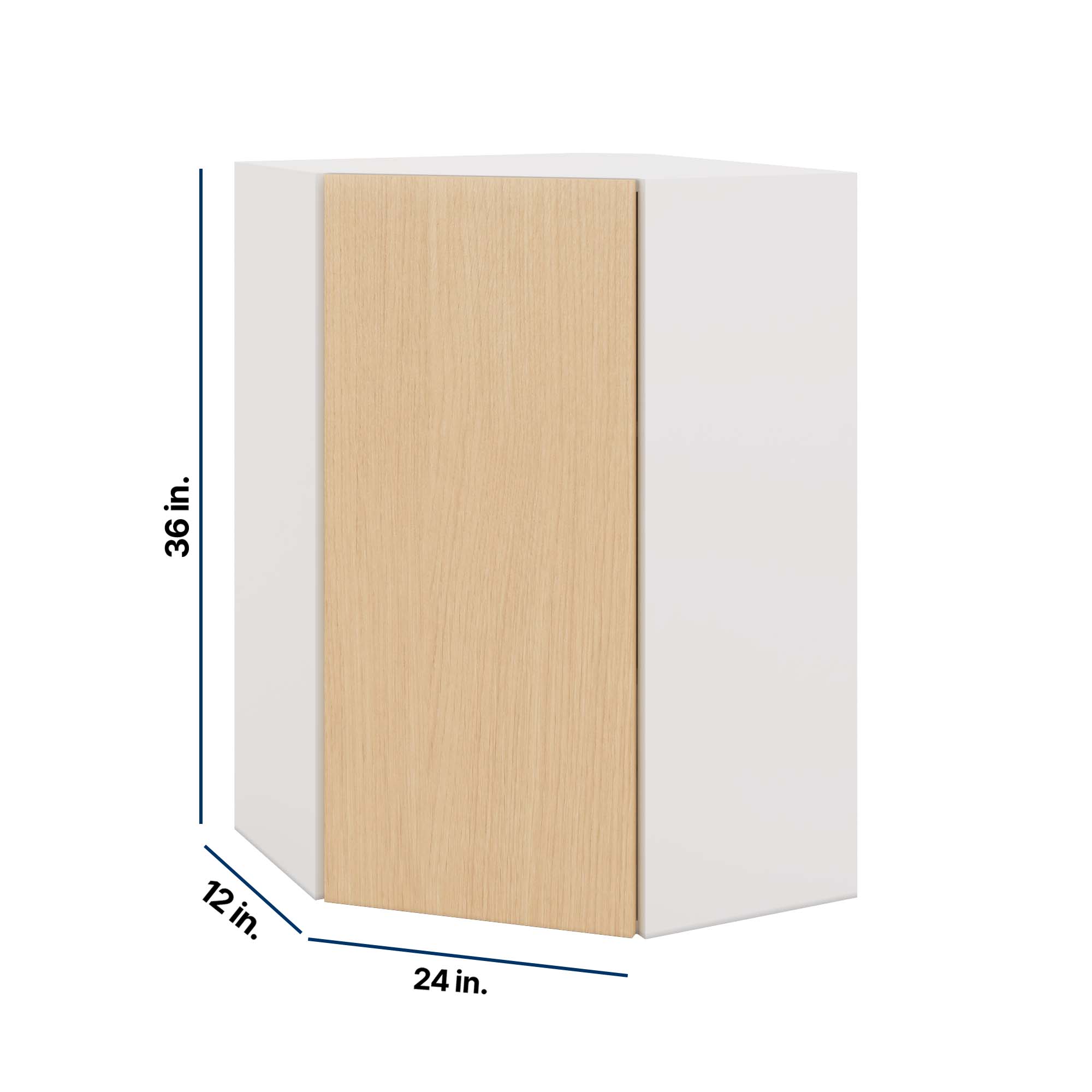 Modernform Cabinet Natural Oak 24" W X 36" H X 12" D Wall Diagonal Corner Cabinet