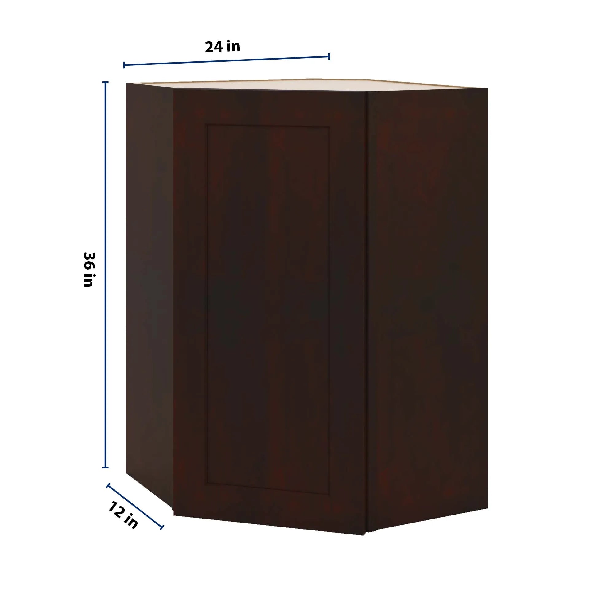 J&K Java Coffee S1 Wall Diagonal Cabinet - 24" W x 36" H