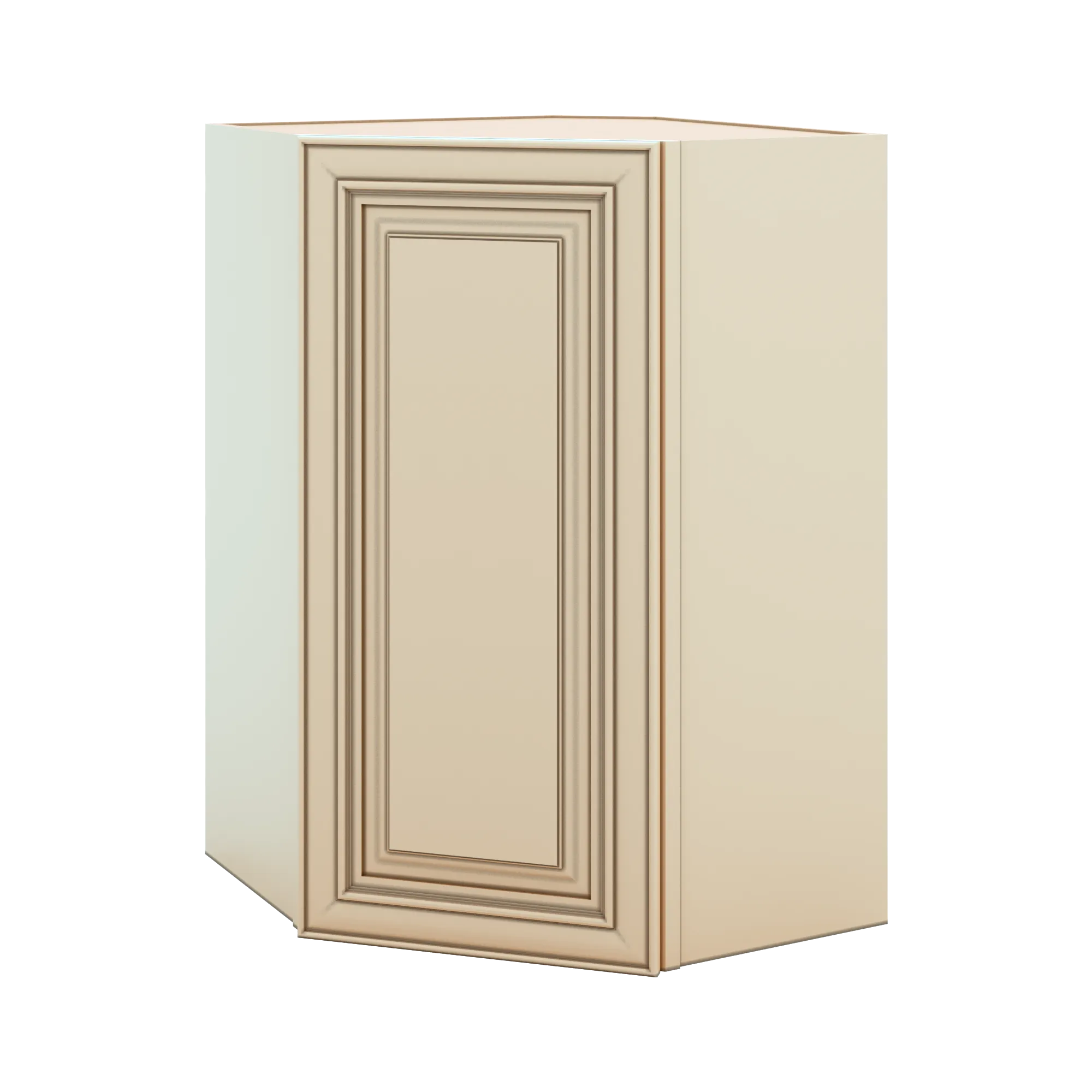J&K Creme Glazed A7 Wall Diagonal Cabinet - 24" W x 36" H