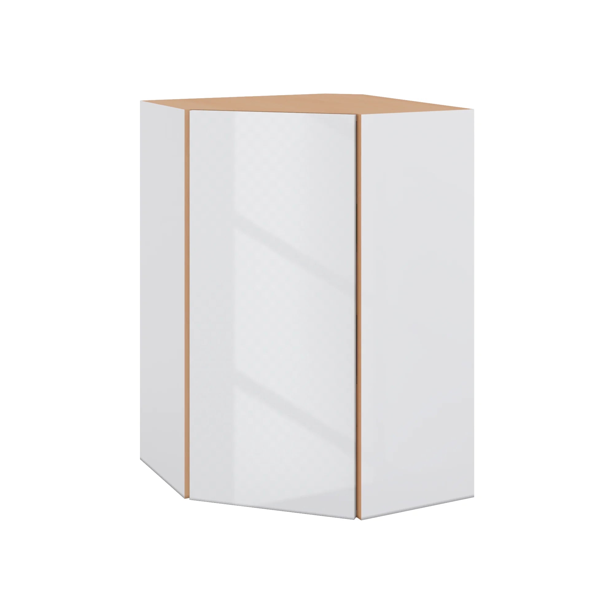 Modernform Cabinet Gloss White 24" W X 36" H X 12" D Wall Diagonal Corner Cabinet