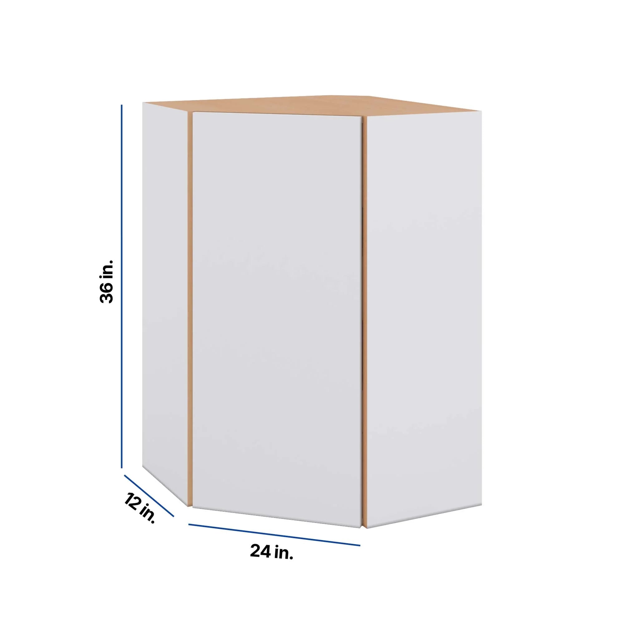 Modernform Cabinet Matte White 24" W X 36" H X 12" D Wall Diagonal Corner Cabinet