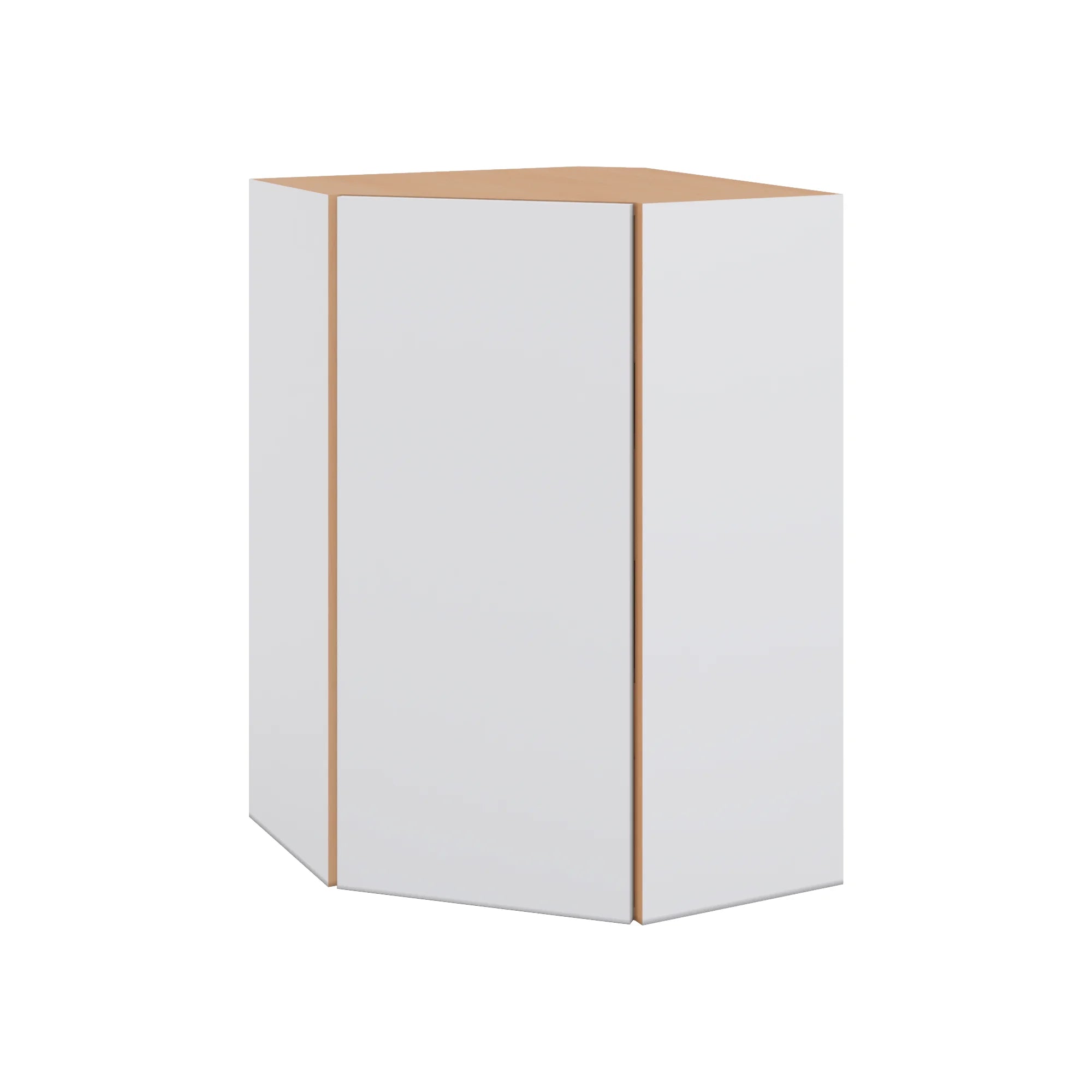 Modernform Cabinet Matte White 24" W X 36" H X 12" D Wall Diagonal Corner Cabinet