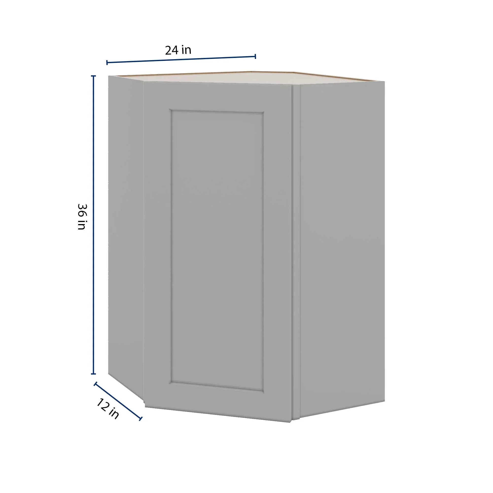 J&K Castle Grey S5 Wall Diagonal Cabinet - 24" W x 36" H