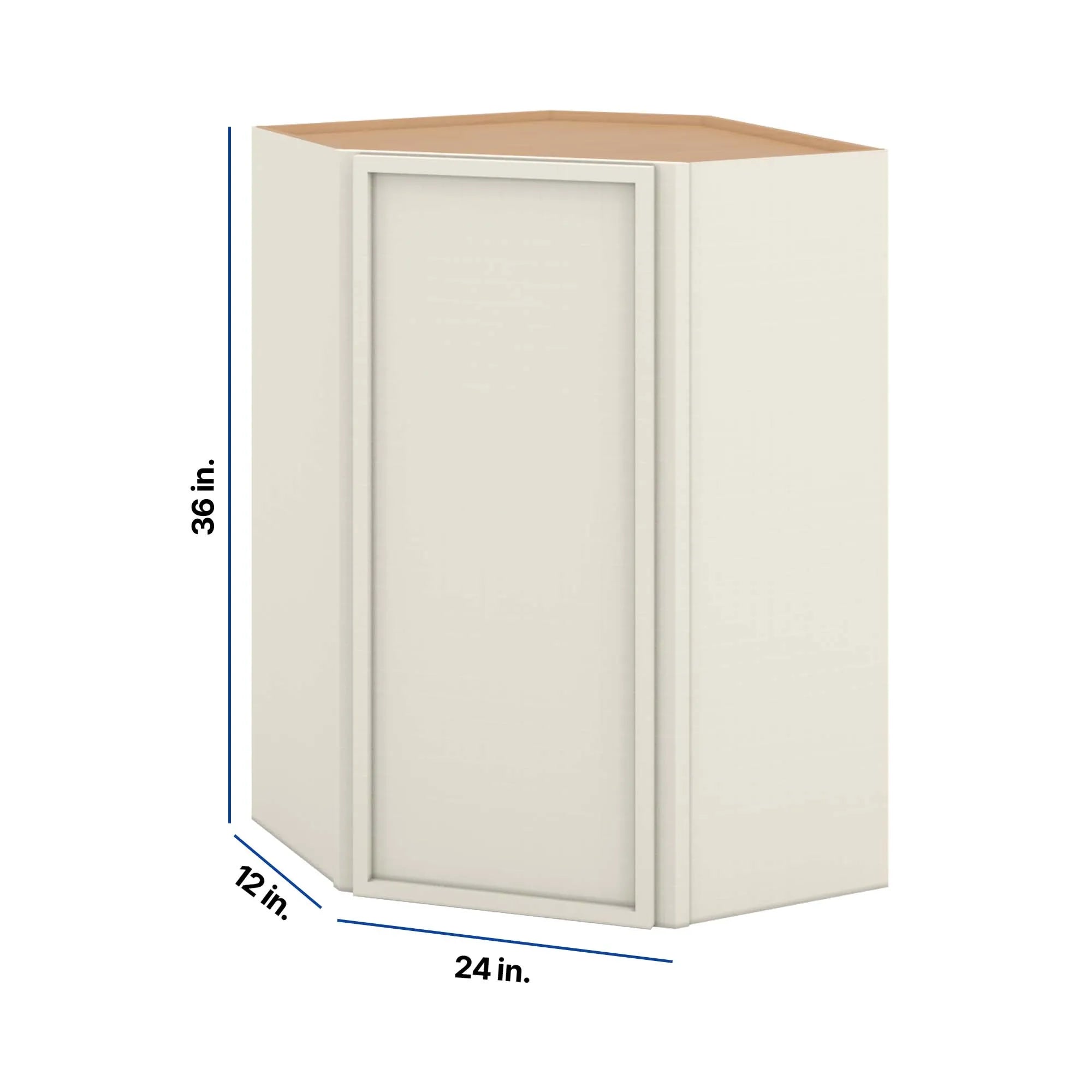 Modernform Cabinet Slim Dove White 24" W X 36" H X 12" D Wall Diagonal Corner Cabinet