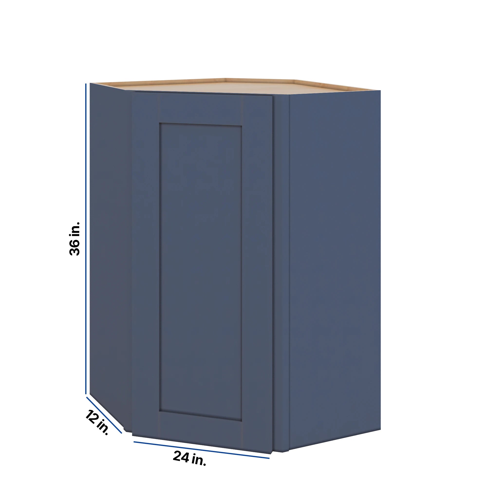 Modernform Cabinet Signature Blue 24" W X 36" H X 12" D Wall Diagonal Corner Cabinet