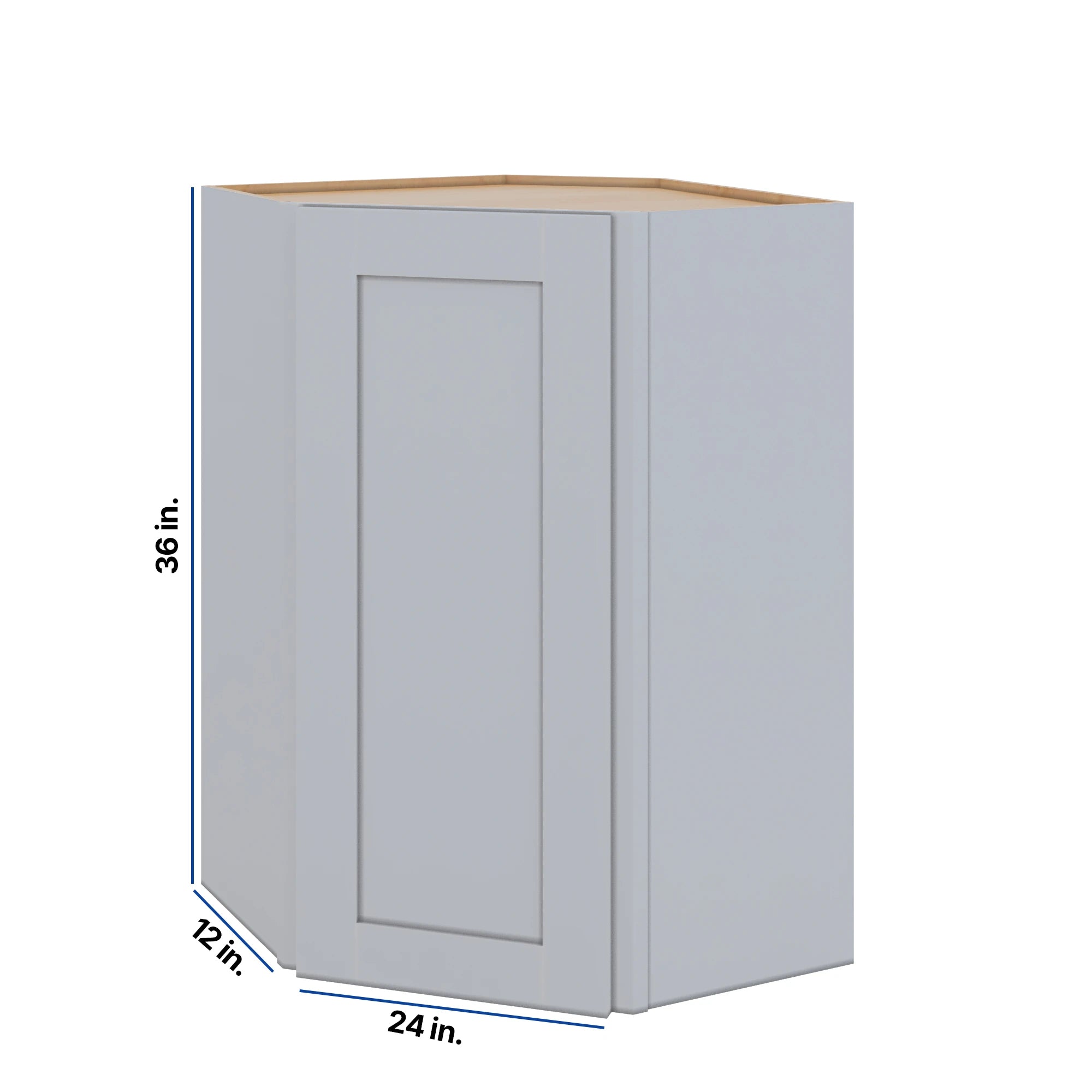 Modernform Cabinet Grey Shaker 24" W X 36" H X 12" D Wall Diagonal Corner Cabinet