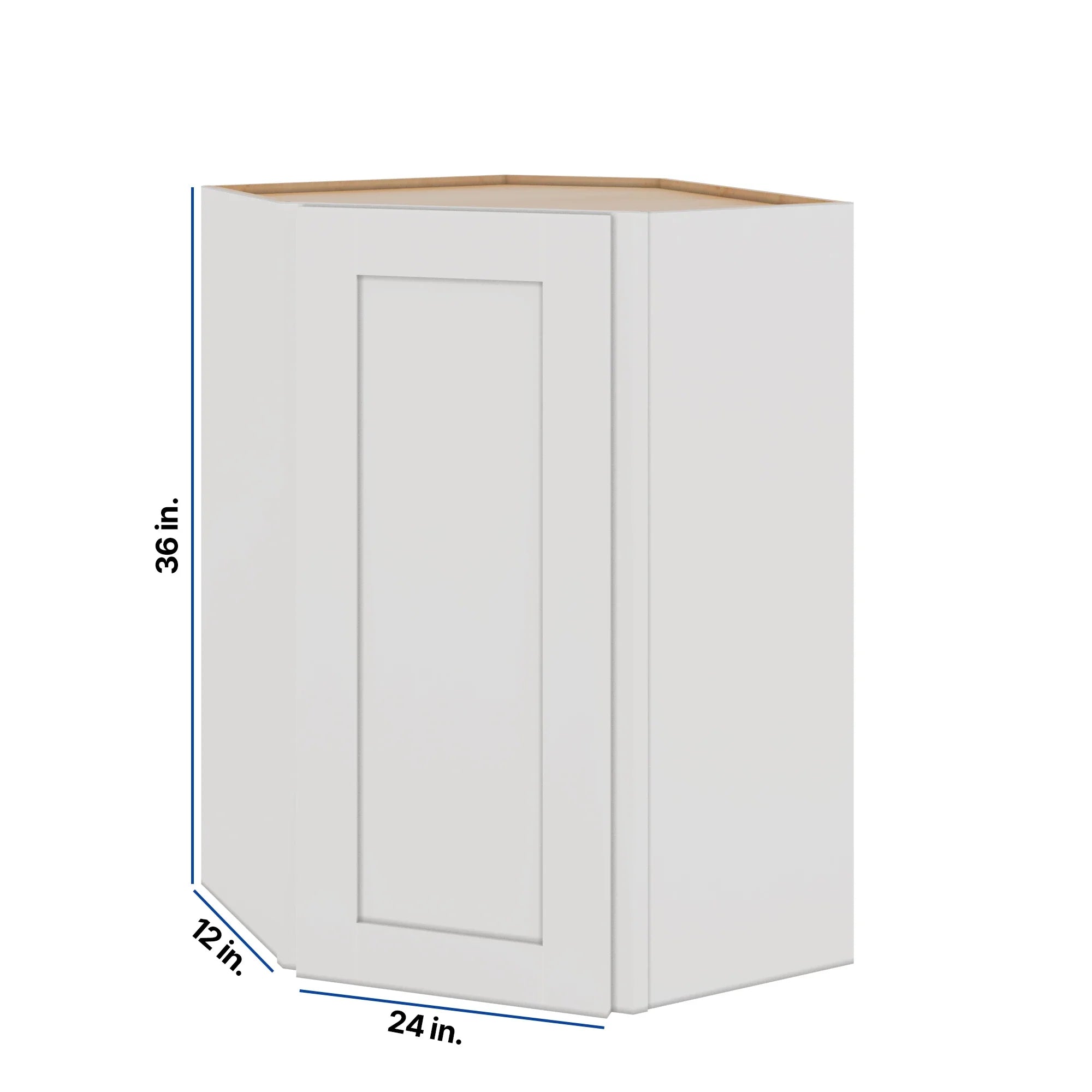 Modernform Cabinet White Shaker 24" W X 36" H X 12" D Wall Diagonal Corner Cabinet