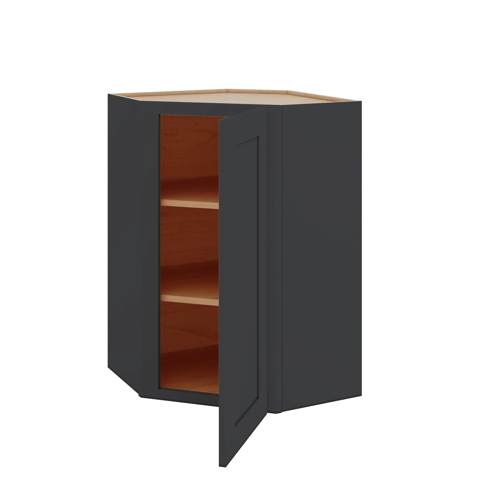 Modernform Cabinet Onyx Black Shaker 24" W X 36" H X 12" D Wall Diagonal Corner Cabinet