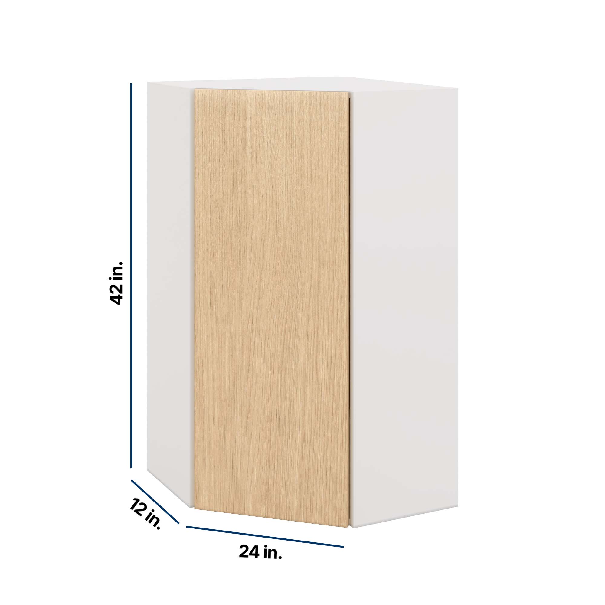 Modernform Cabinet Natural Oak 24" W X 42" H X 12" D Wall Diagonal Corner Cabinet