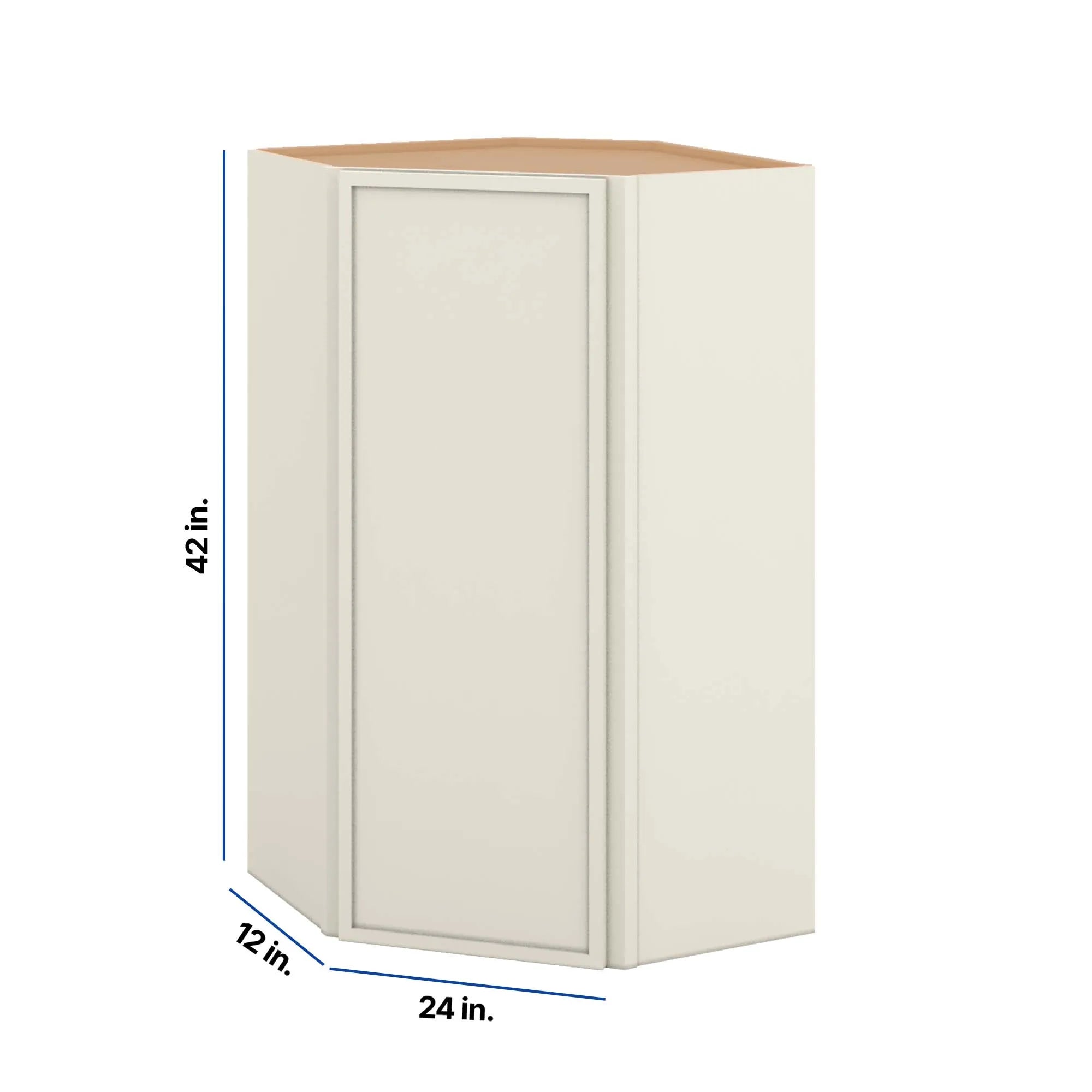 Modernform Cabinet Slim Dove White 24" W X 42" H X 12" D Wall Diagonal Corner Cabinet
