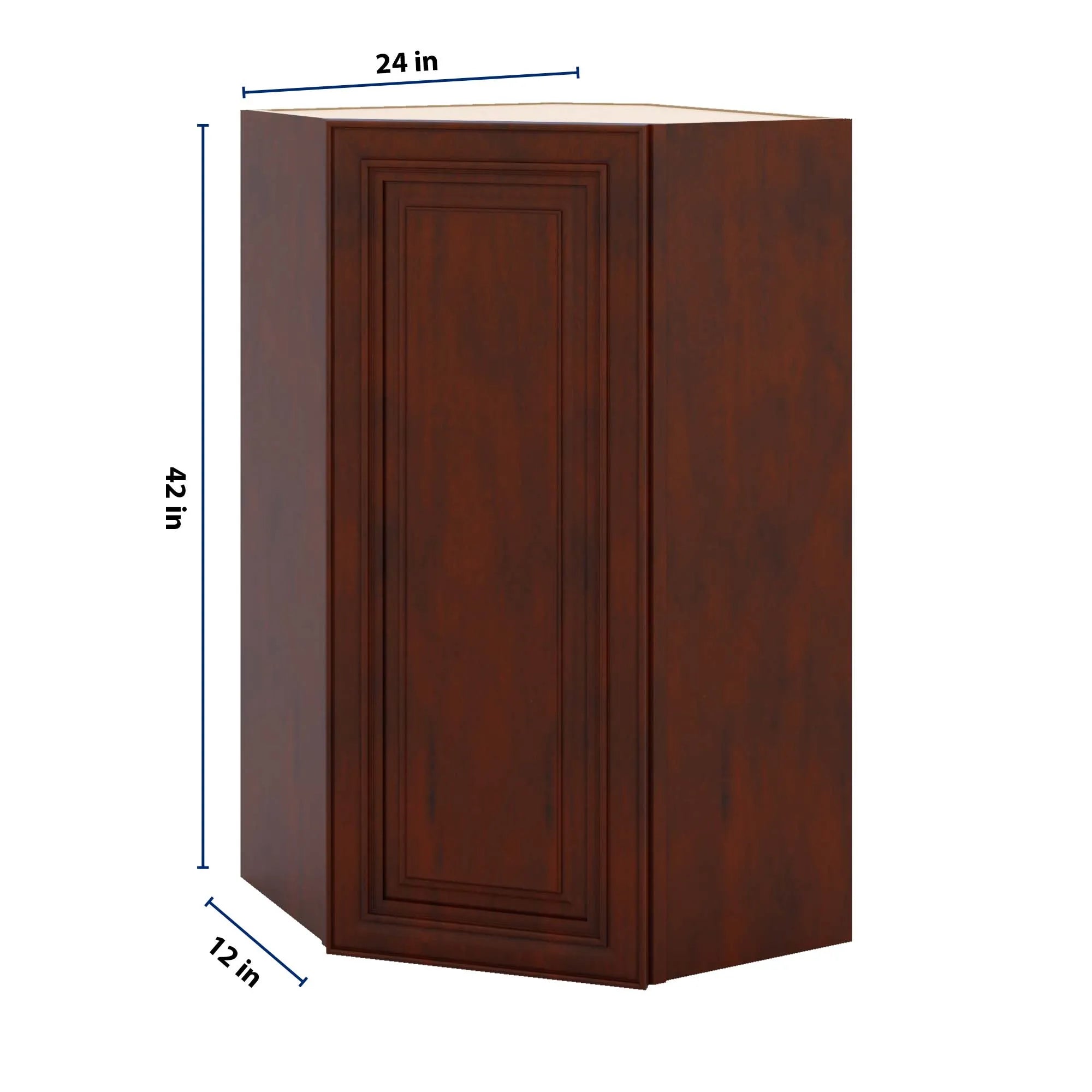 J&K Mahogany J5 Wall Diagonal Cabinet - 24" W x 42" H