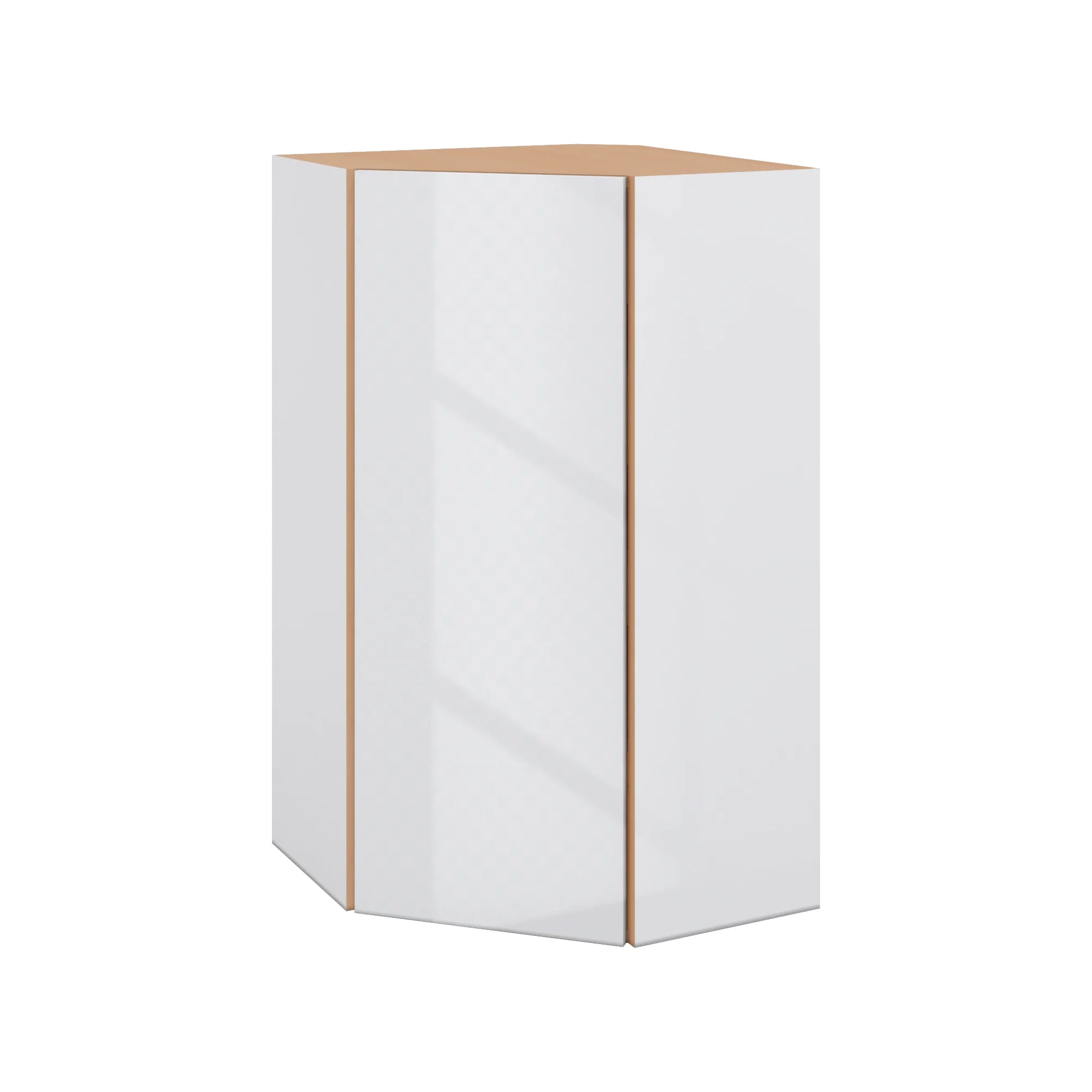 Modernform Cabinet Gloss White 24" W X 42" H X 12" D Wall Diagonal Corner Cabinet