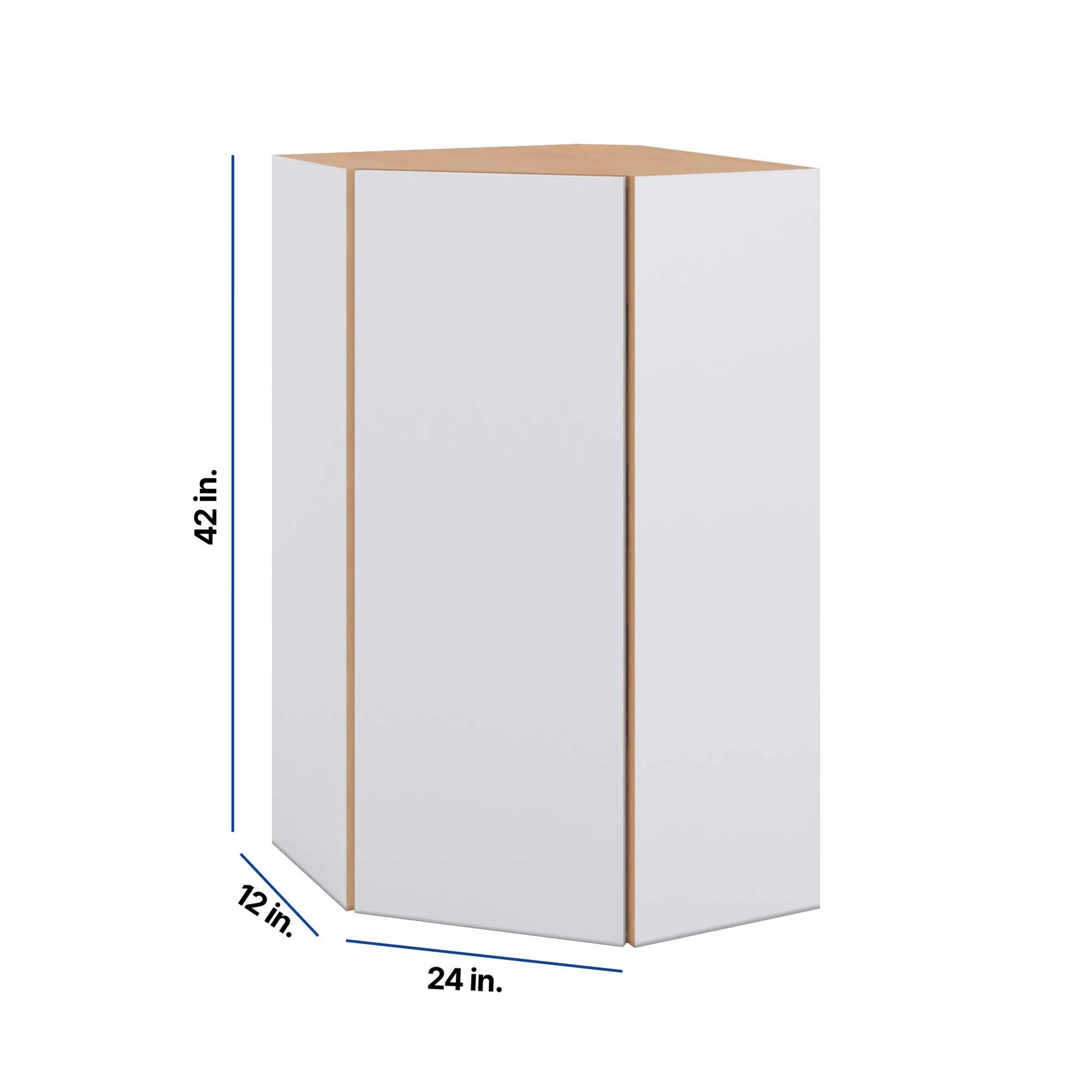 Modernform Cabinet Matte White 24" W X 42" H X 12" D Wall Diagonal Corner Cabinet