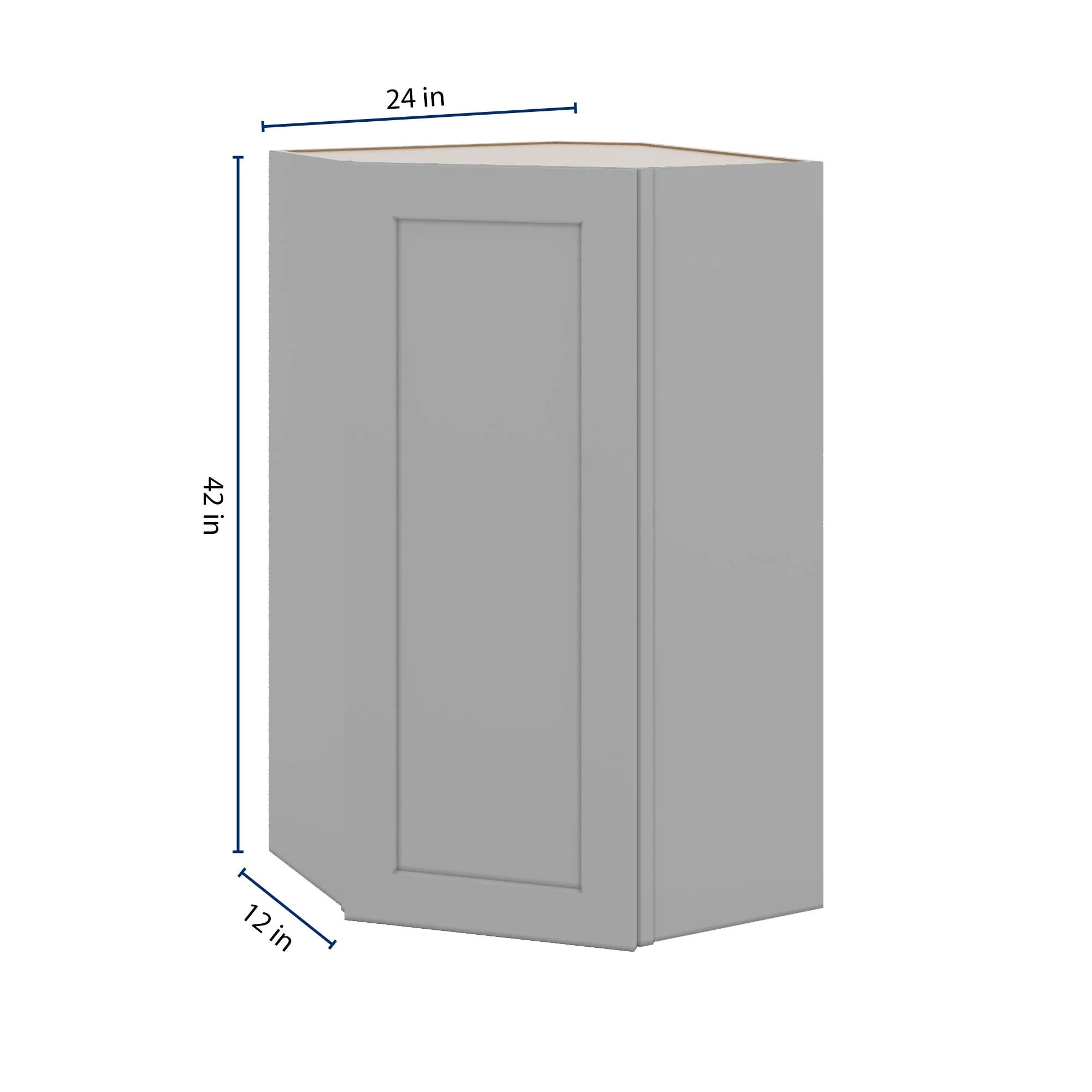 J&K Castle Grey S5 Wall Diagonal Cabinet - 24" W x 42" H