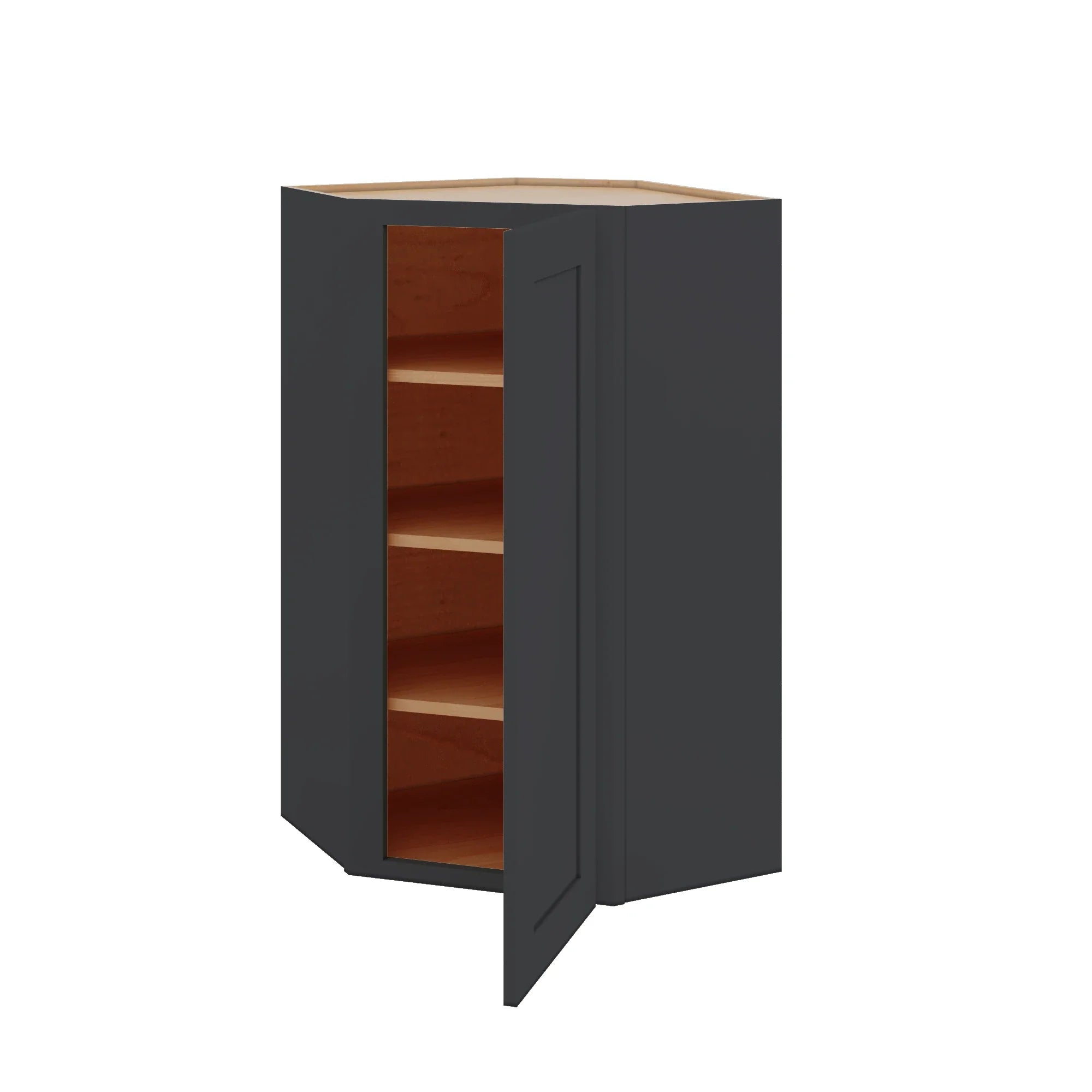 Modernform Cabinet Onyx Black Shaker 24" W X 42" H X 12" D Wall Diagonal Corner Cabinet