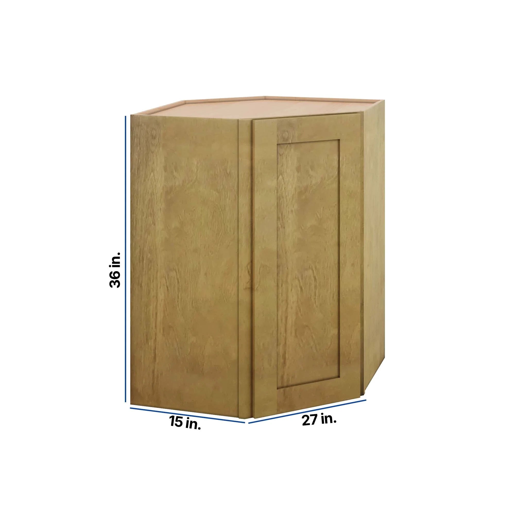 Modernform Cabinet Natural Shaker 27" W X 36" H X 15" D Wall Diagonal Corner Cabinet