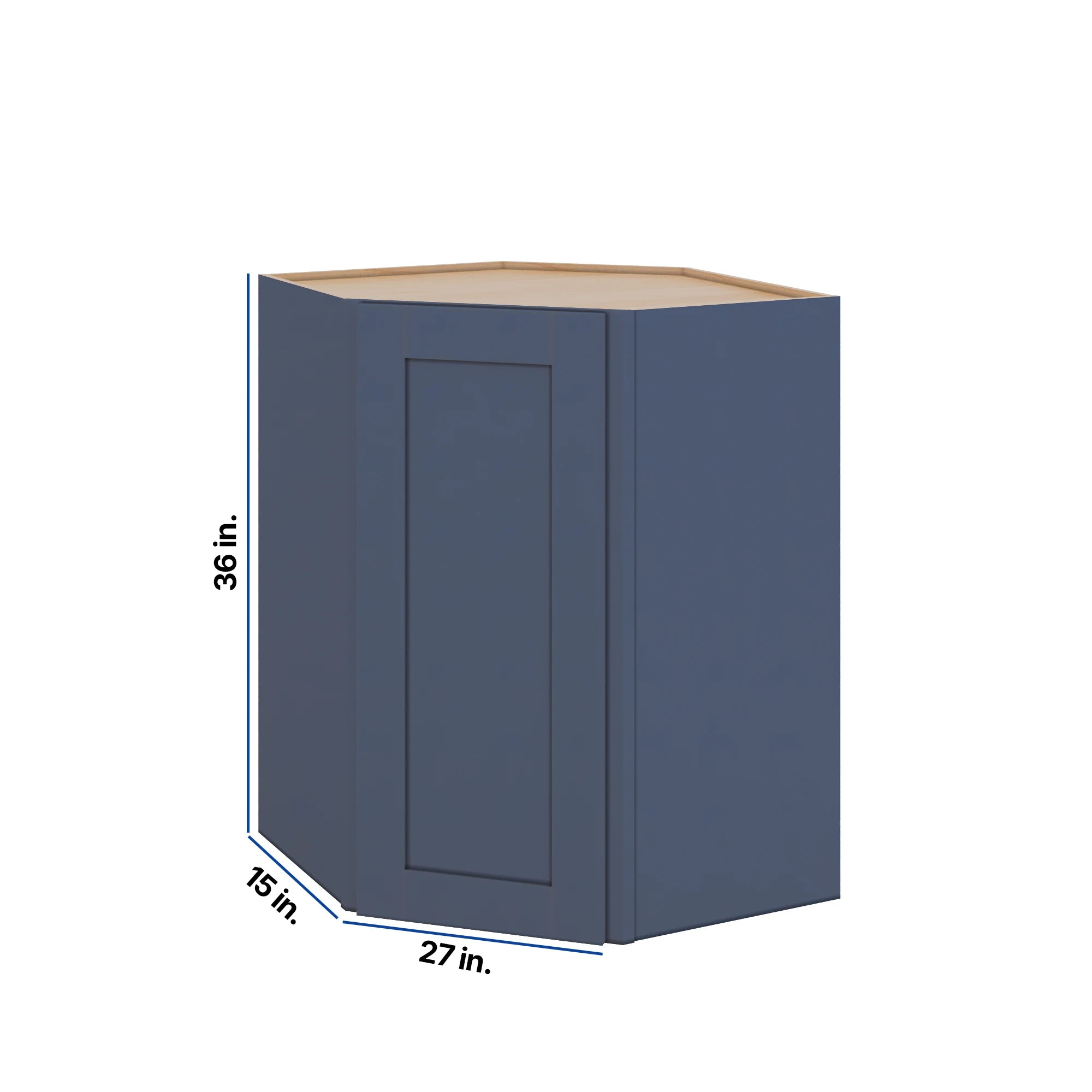 Modernform Cabinet Signature Blue 27" W X 36" H X 15" D Wall Diagonal Corner Cabinet