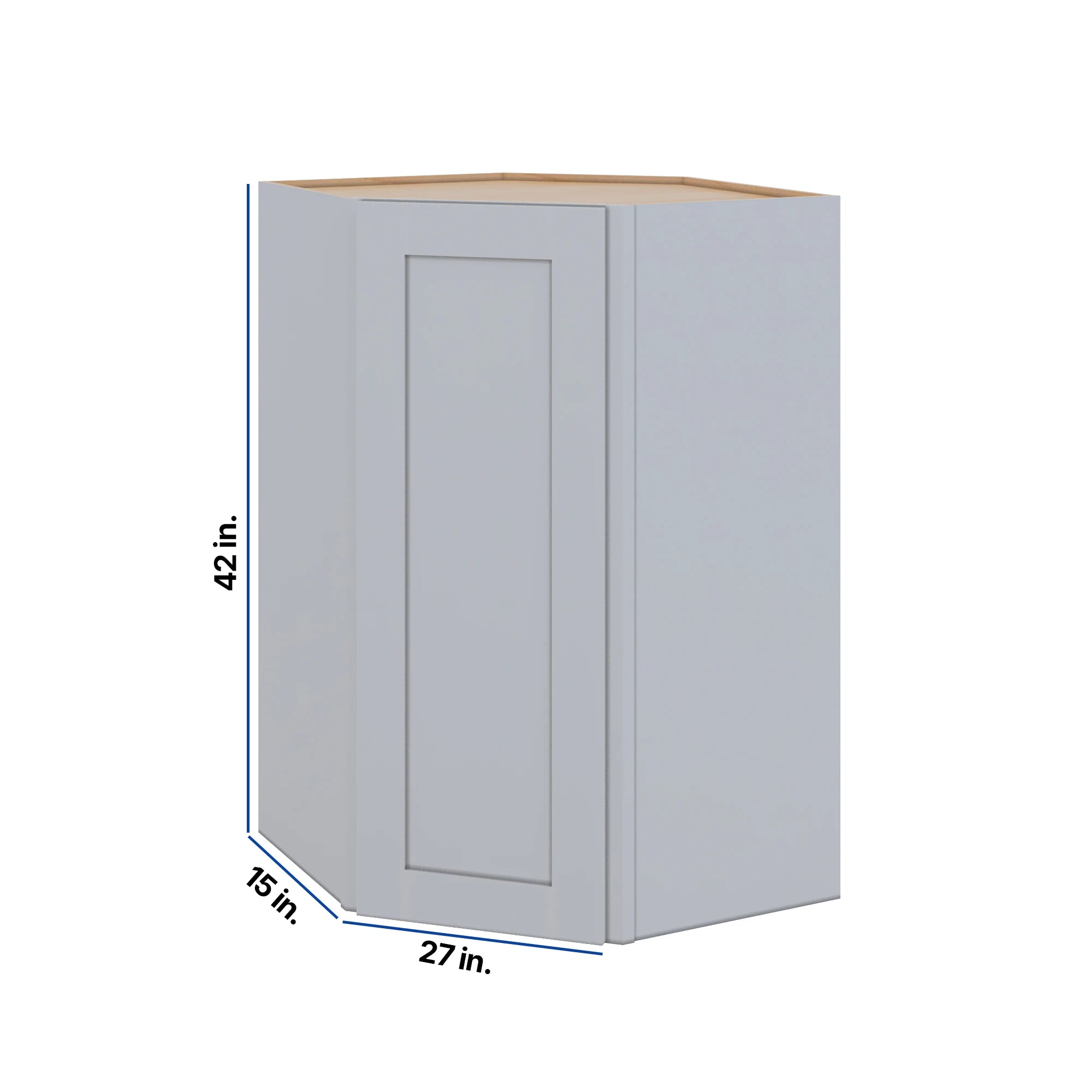Modernform Cabinet Grey Shaker 27" W X 42" H X 15" D Wall Diagonal Corner Cabinet