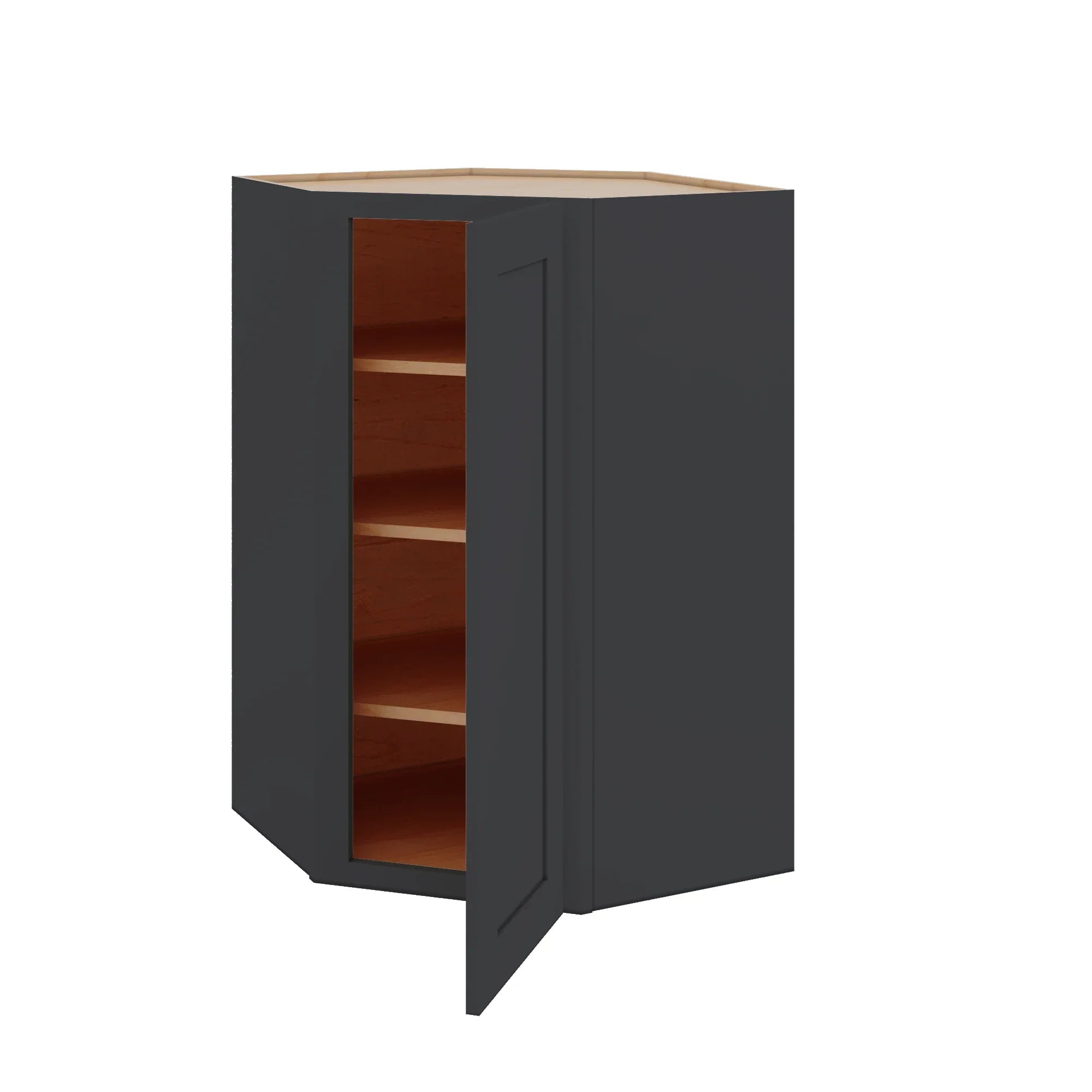 Modernform Cabinet Onyx Black Shaker 27" W X 42" H X 15" D Wall Diagonal Corner Cabinet