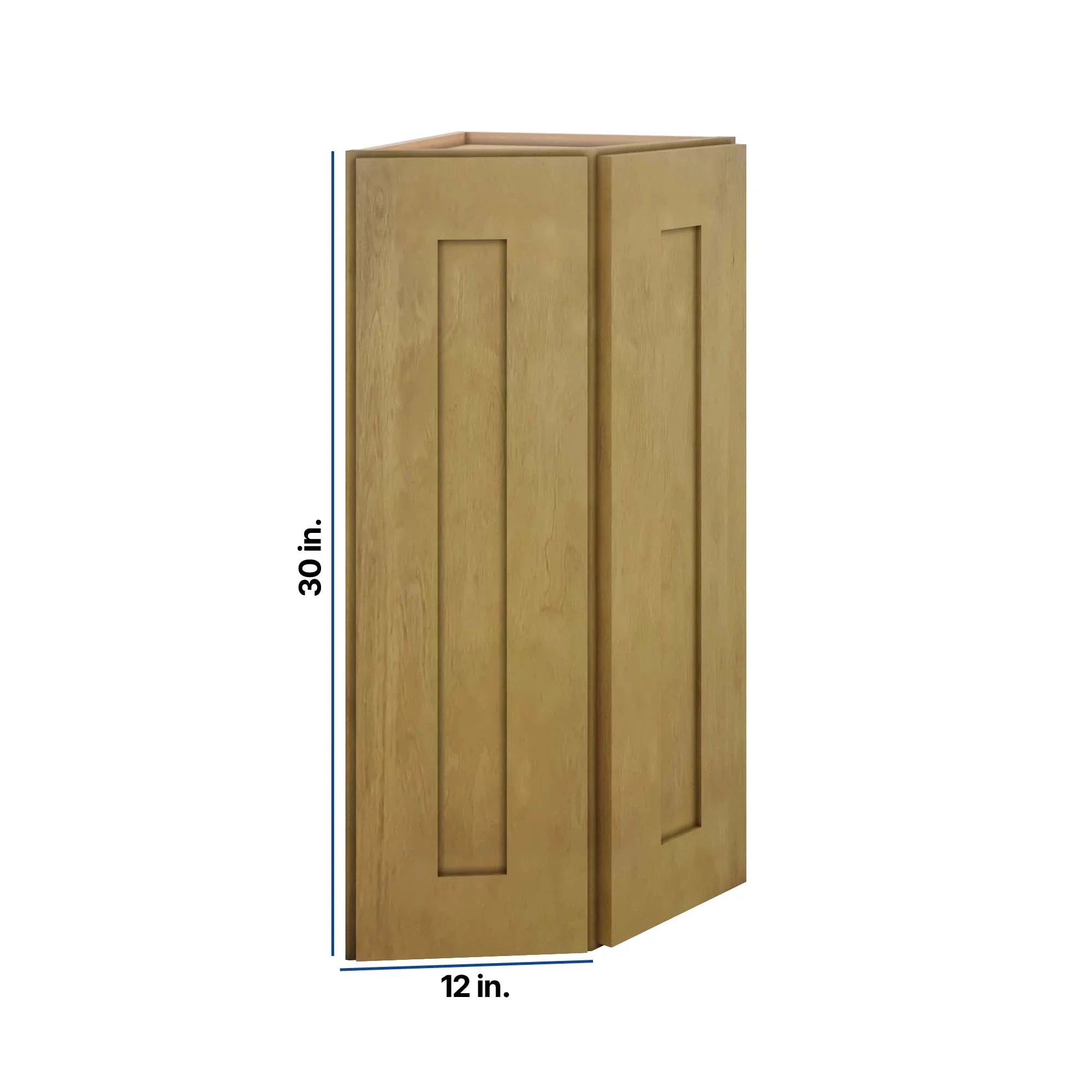 Modernform Cabinet Natural Shaker 12" W X 30" H X 12" D Wall Corner End Cabinet