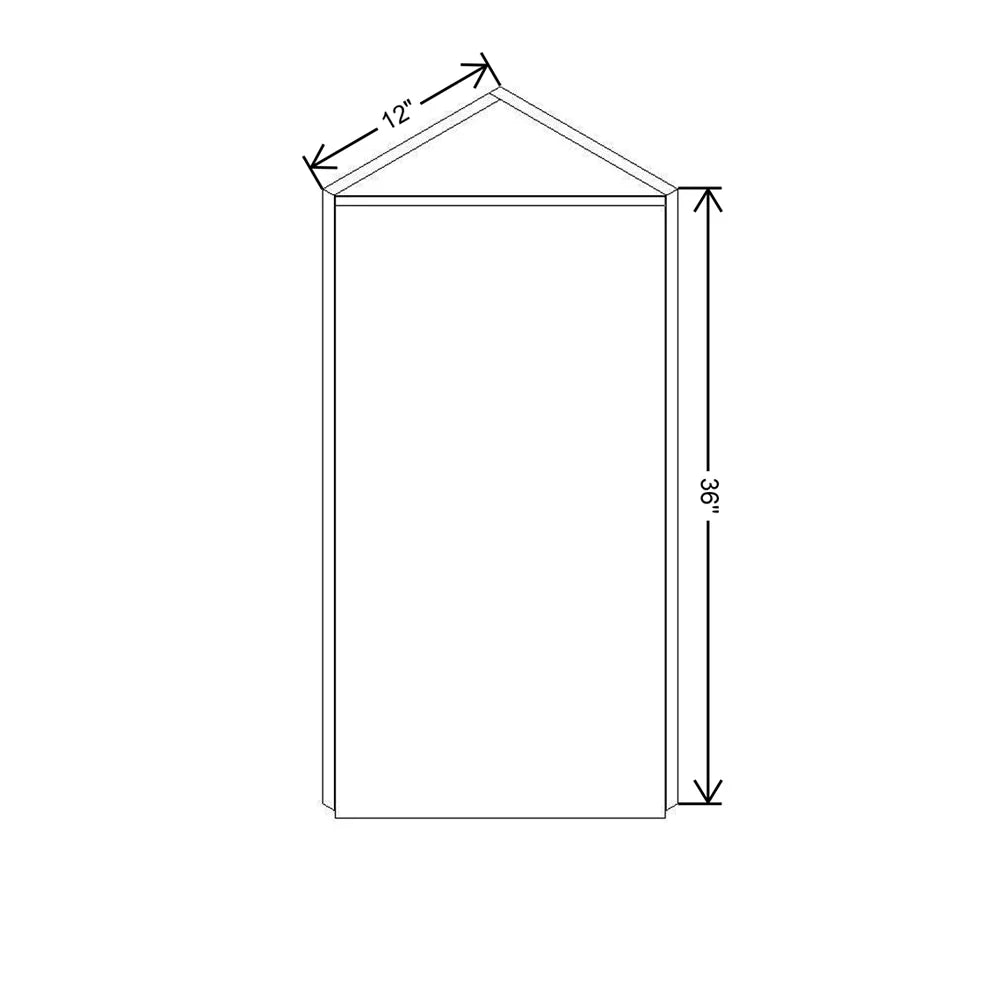 CNC Classic Milano Polar White 12" W X 36" H Single Door Wall End Cabinet
