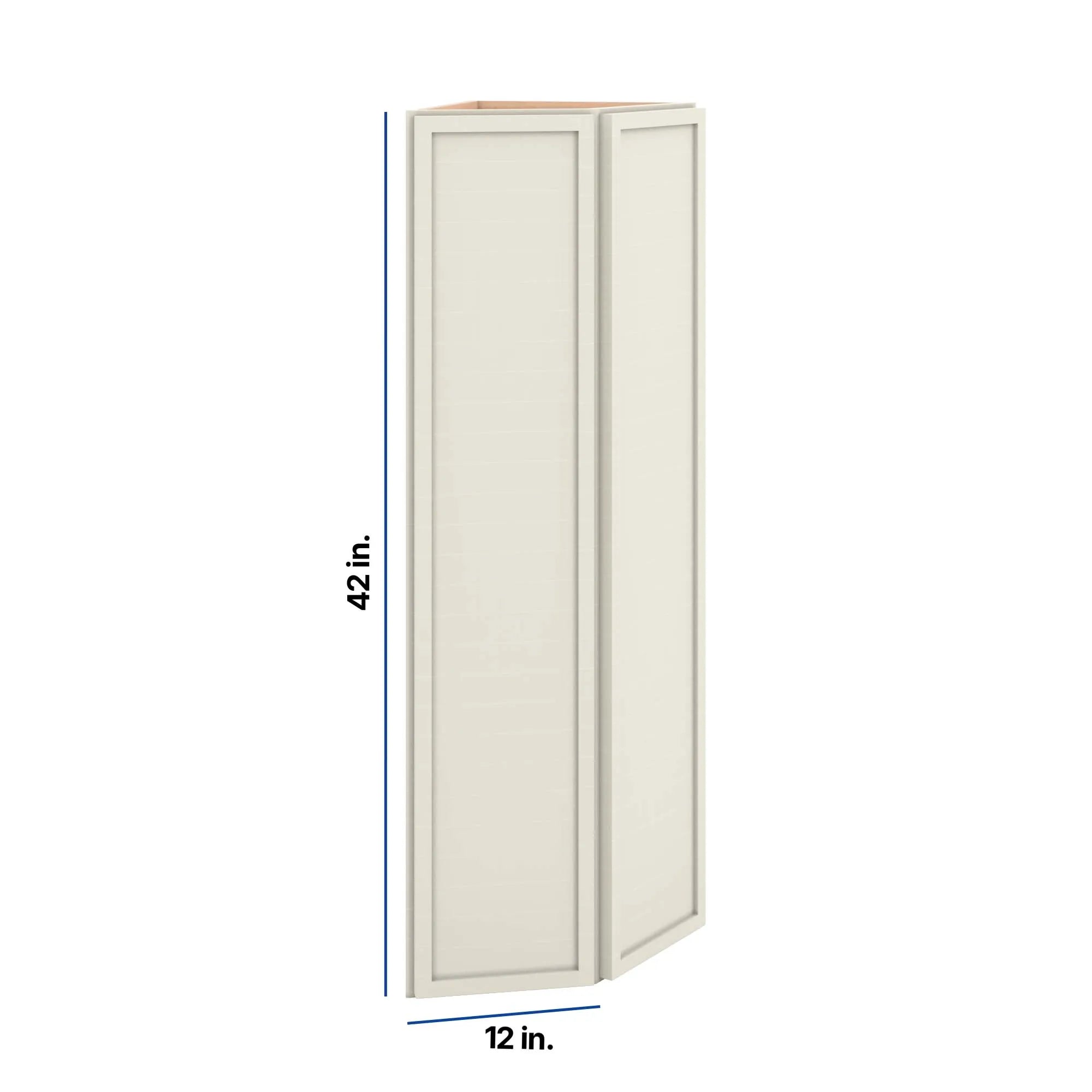 Modernform Cabinet Slim Dove White 12" W X 42" H X 12" D Wall Corner End Cabinet