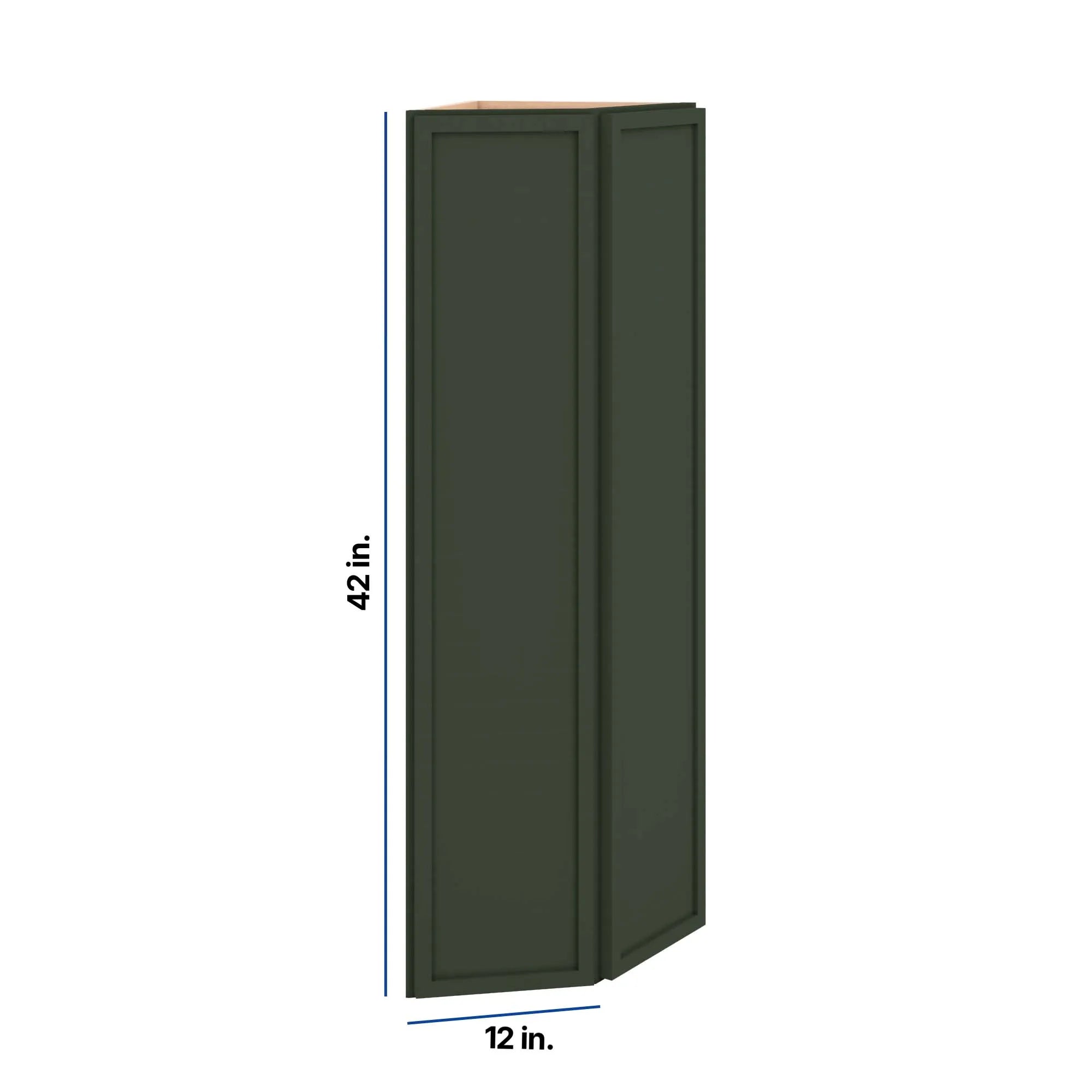 Modernform Cabinet Slim Sage Green 12" W X 42" H X 12" D Wall Corner End Cabinet