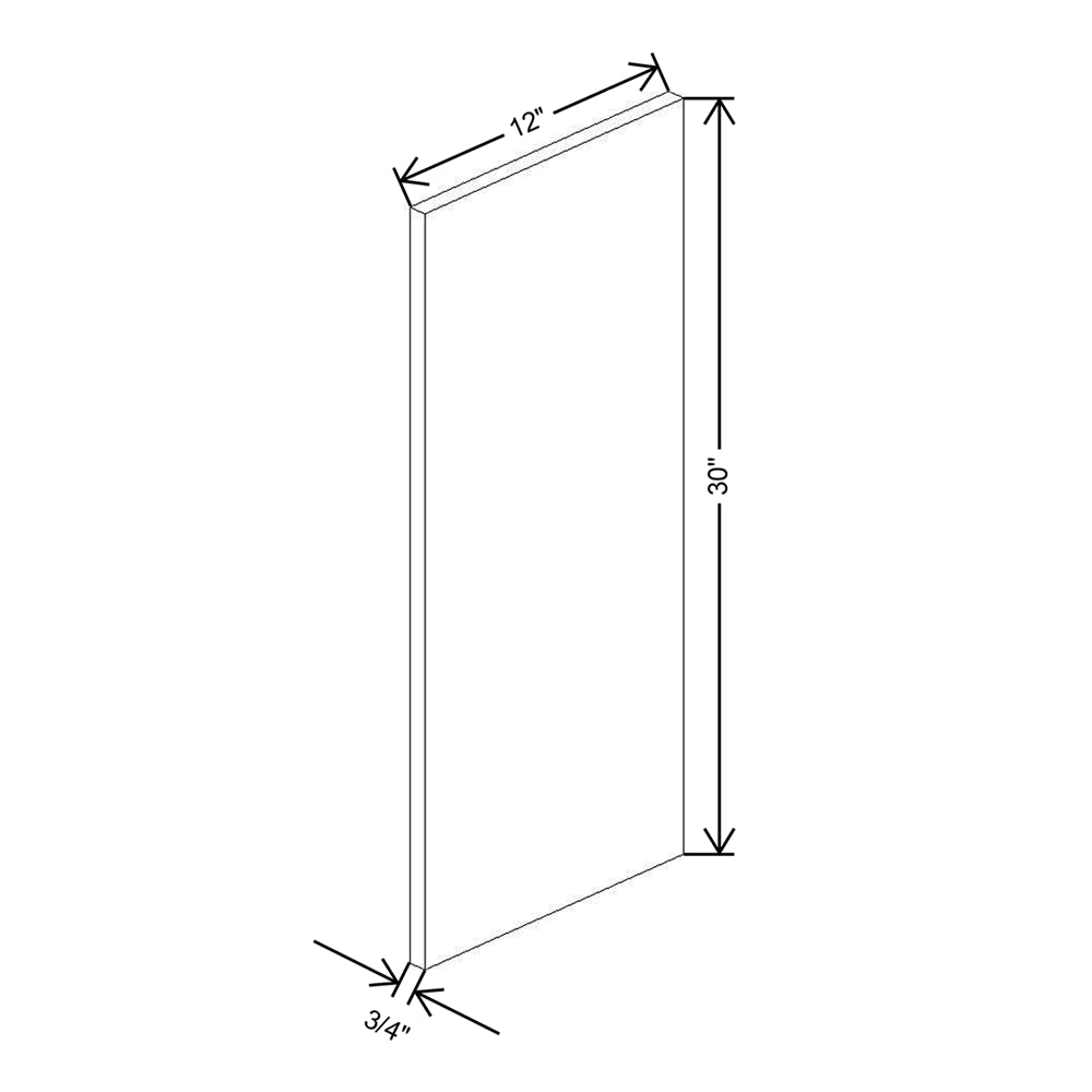 CNC Classic Milano Polar White 3/4" W X 30" H X 13" D End Panel