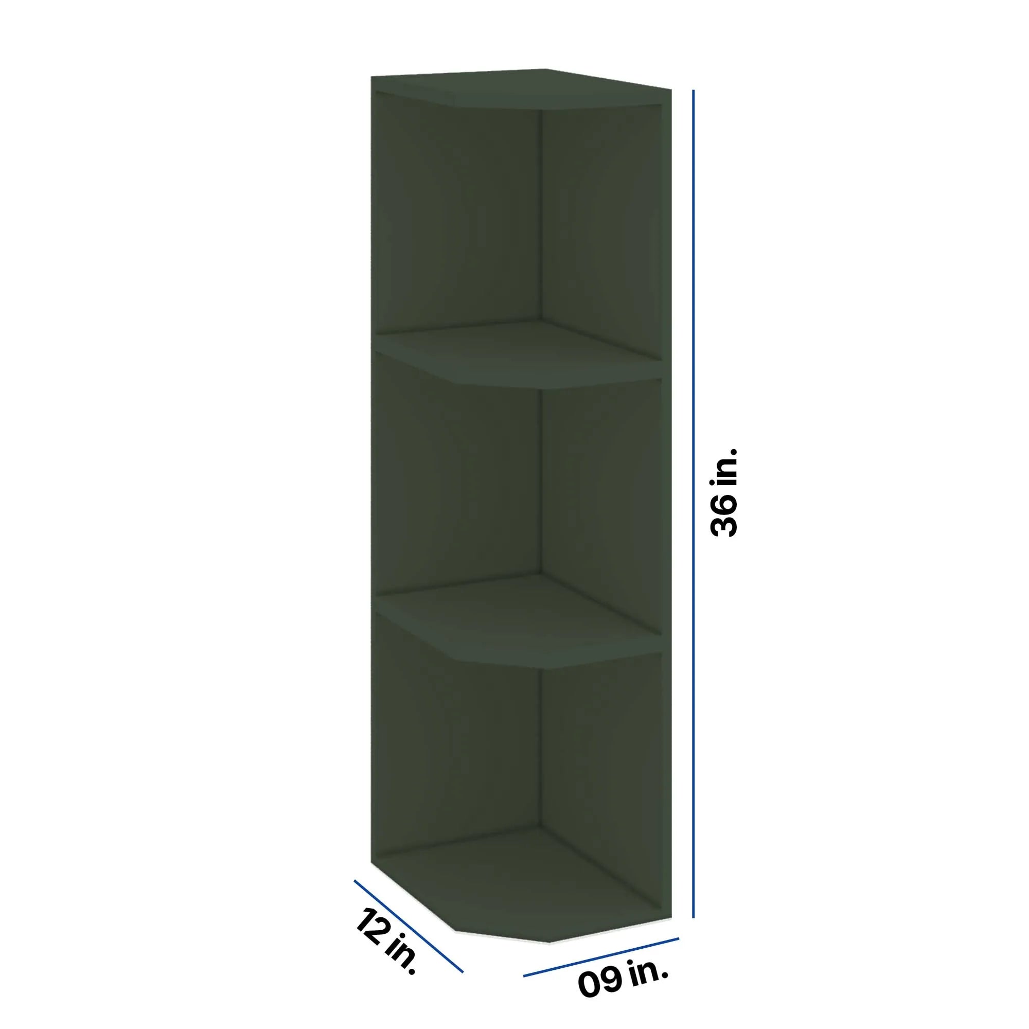 Modernform Cabinet Slim Sage Green 09" W X 36" H X 12" D Wall Open End Cabinet