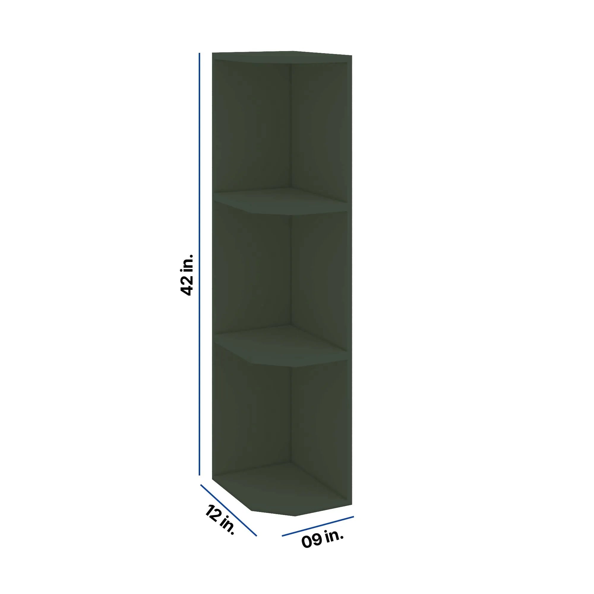 Modernform Cabinet Slim Sage Green 09" W X 42" H X 12" D Wall Open End Cabinet