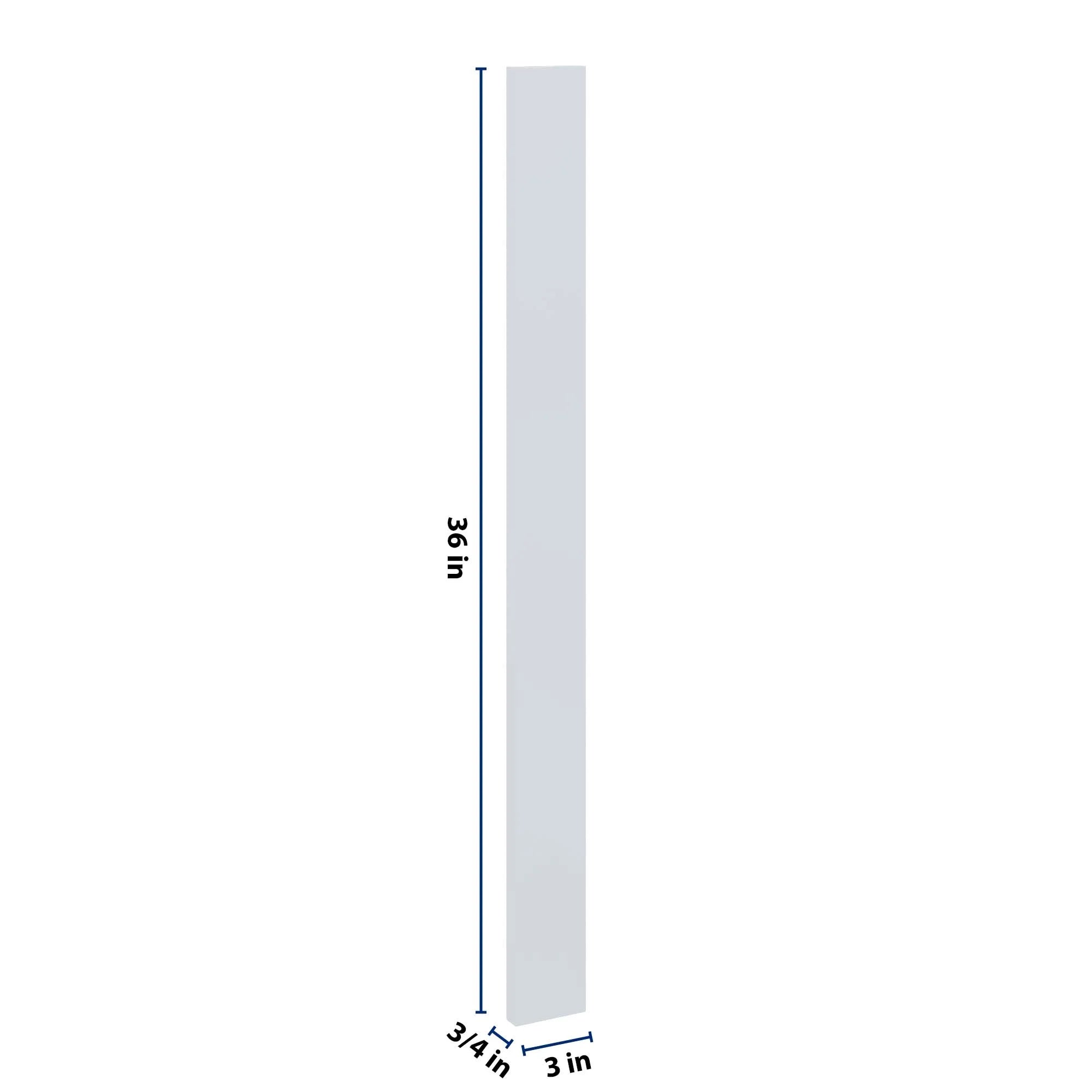 J&K White Shaker S8 Wall Filler 3" W x 36" H