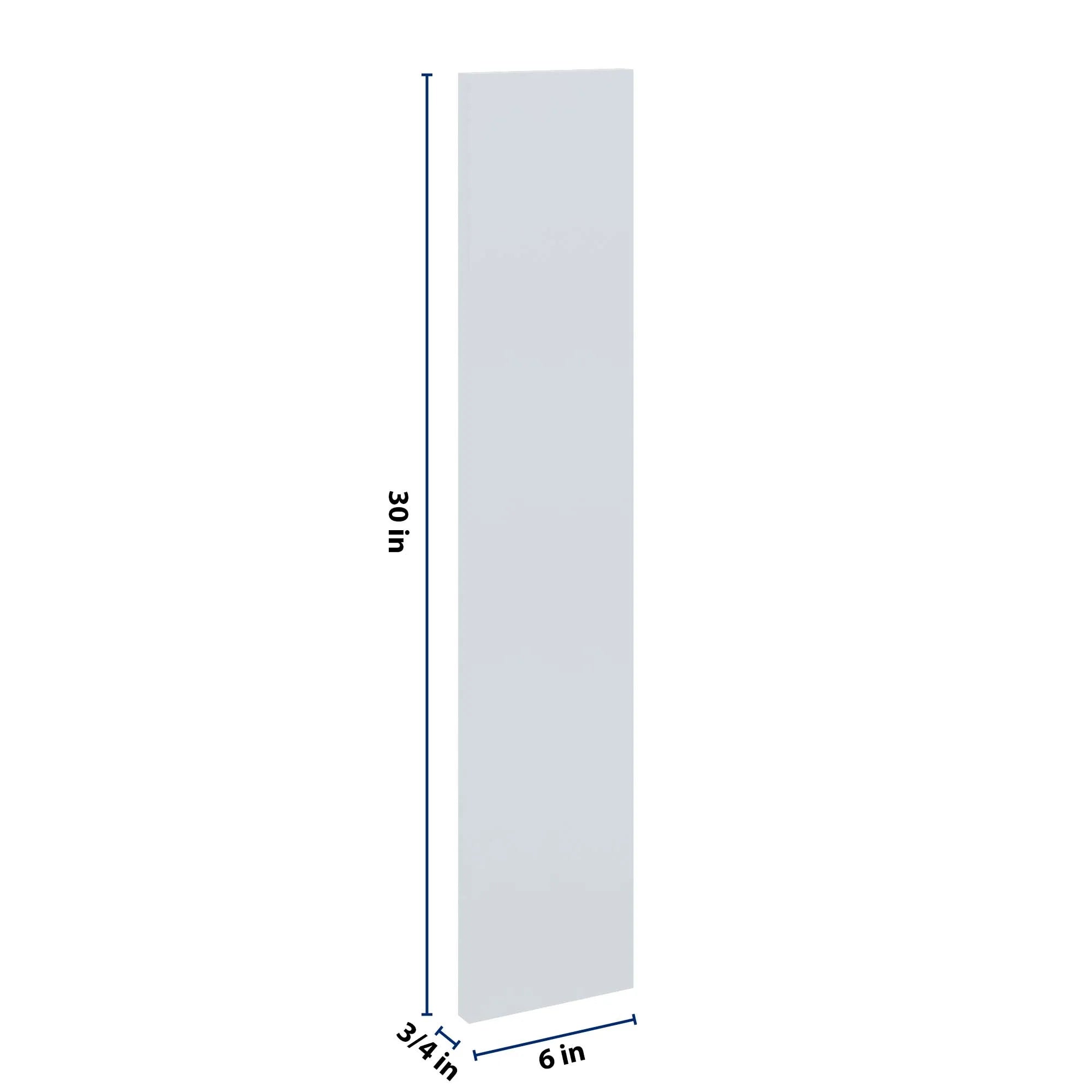 J&K White Shaker S8 Wall Filler 6" W x 30" H