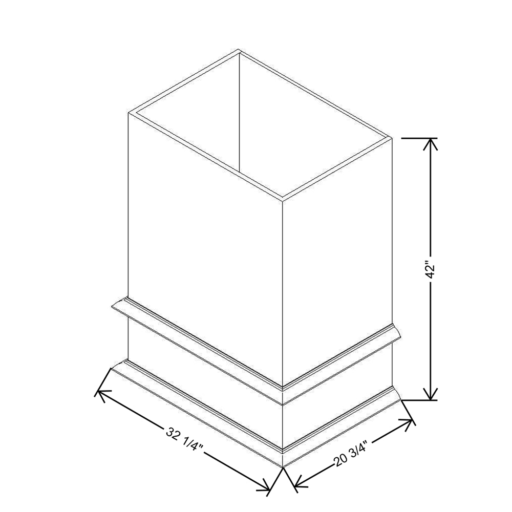 CNC Concord Richmond White 30" W Boxed Wood Hood