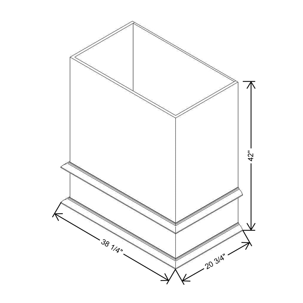 CNC Concord Richmond Stone 36" W Boxed Wood Hood