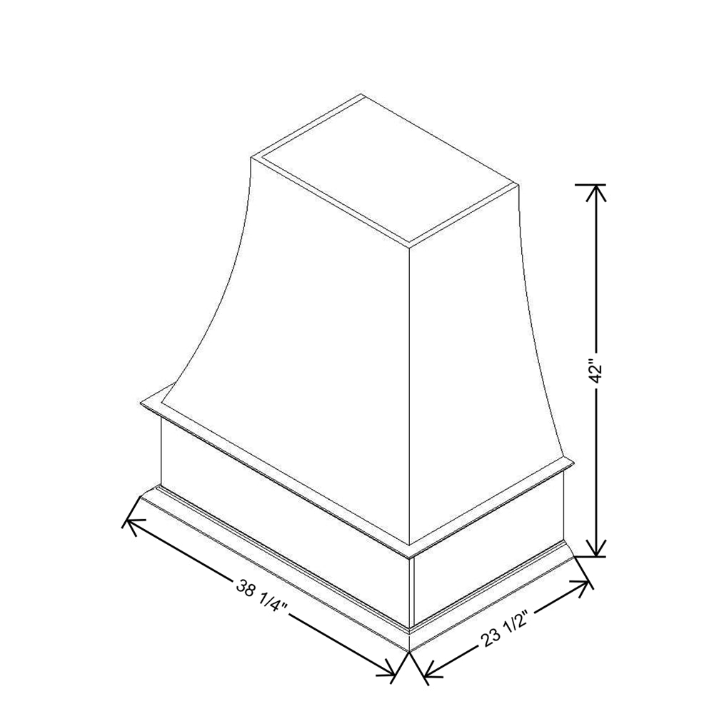 CNC Concord Elegant Stone 36" W Coved Wood Hood