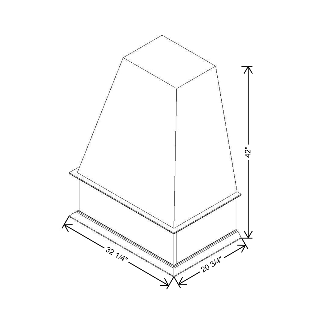 CNC Concord Elegant Stone 30" W Sloped Wood Hood