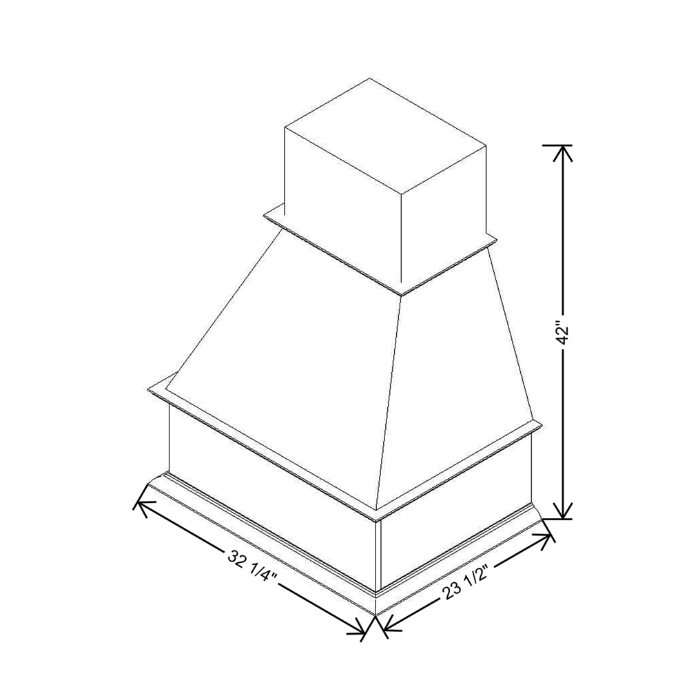 CNC Luxor 5-Piece Misty Grey 30" W Traditional MDF Hood