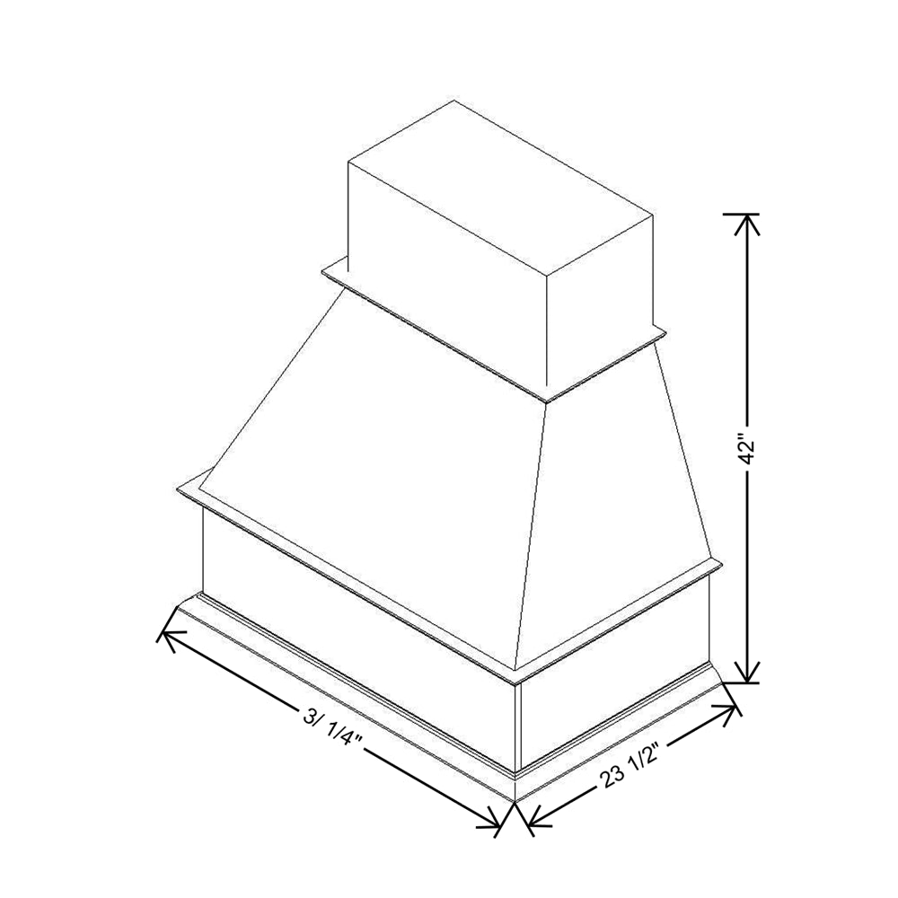CNC Concord Richmond Stone 36" W Traditional Wood Hood